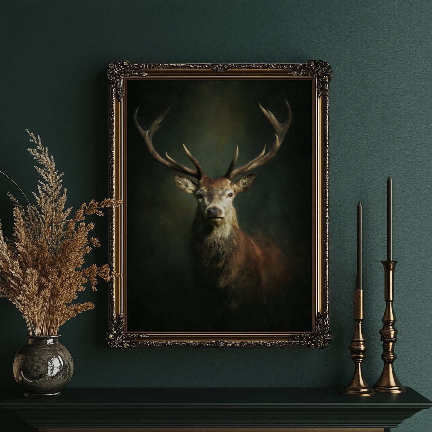 Antlers Against the Forest Depths