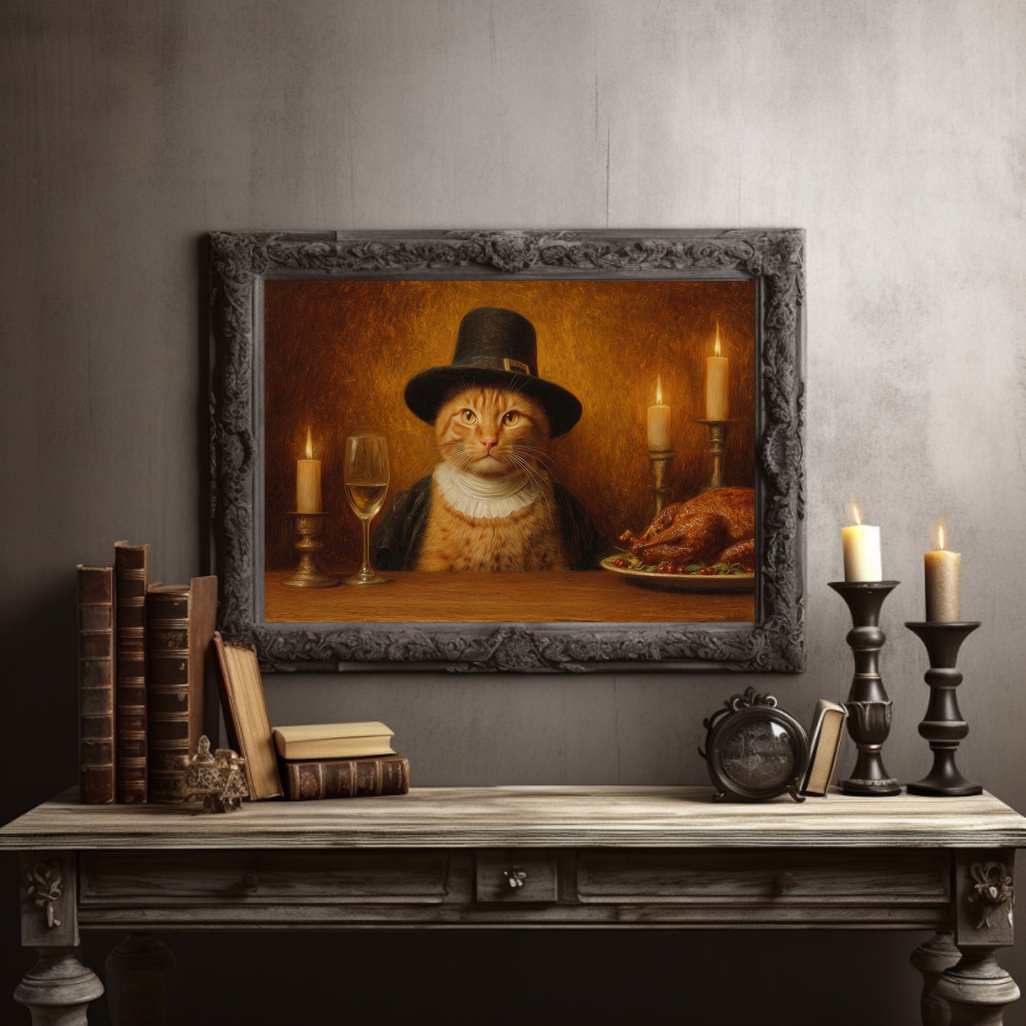 Distinguished Feline's Thanksgiving Feast