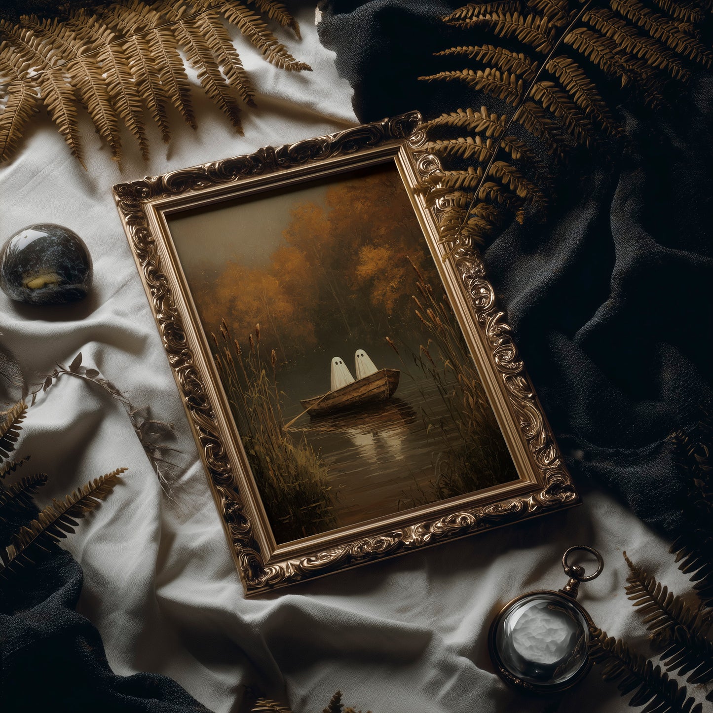 Ghostly Voyage Through Autumn Waters