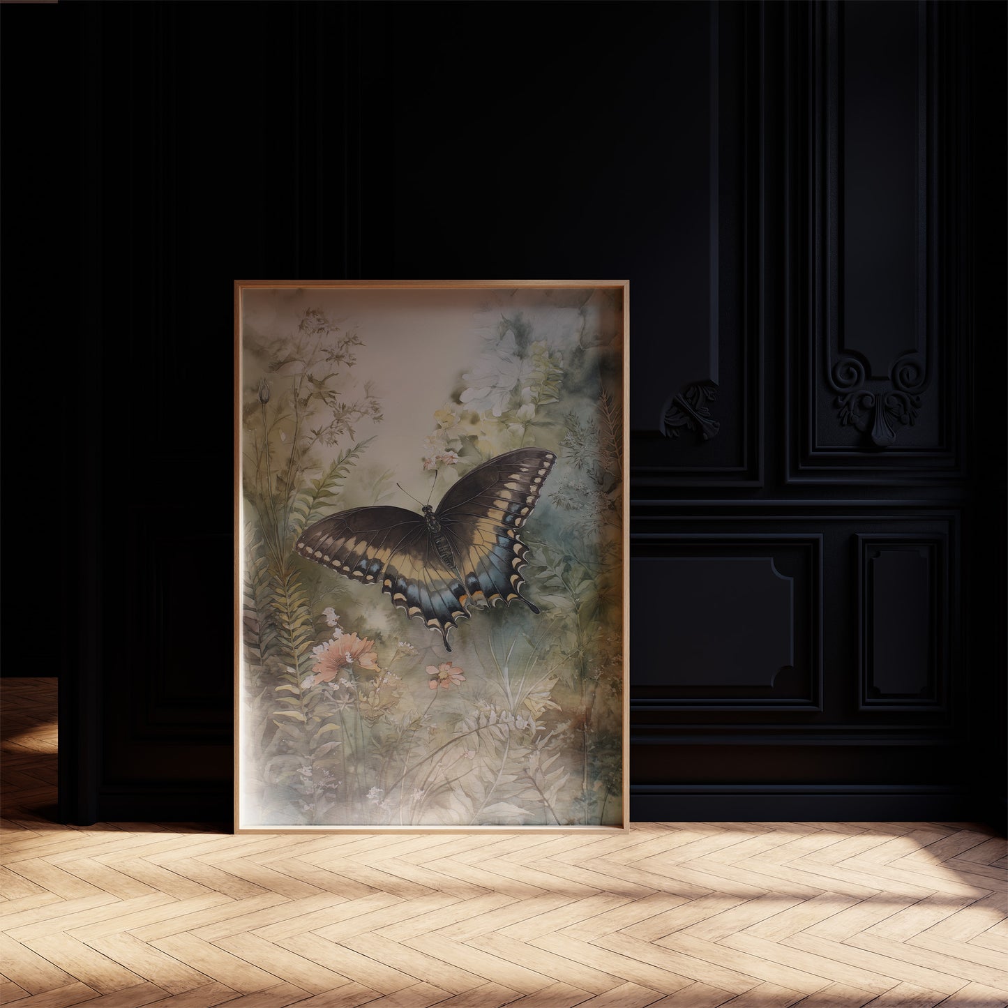 Midnight Wings Among Wild Blooms