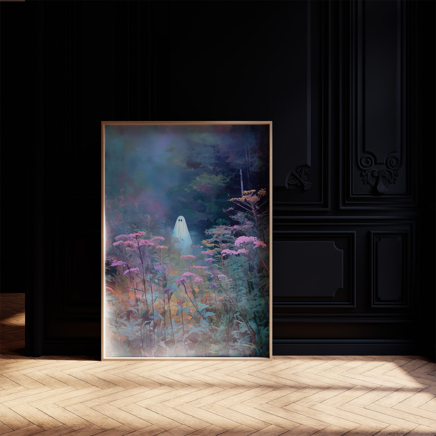 Midnight Bloom Meets Spectral Visitor