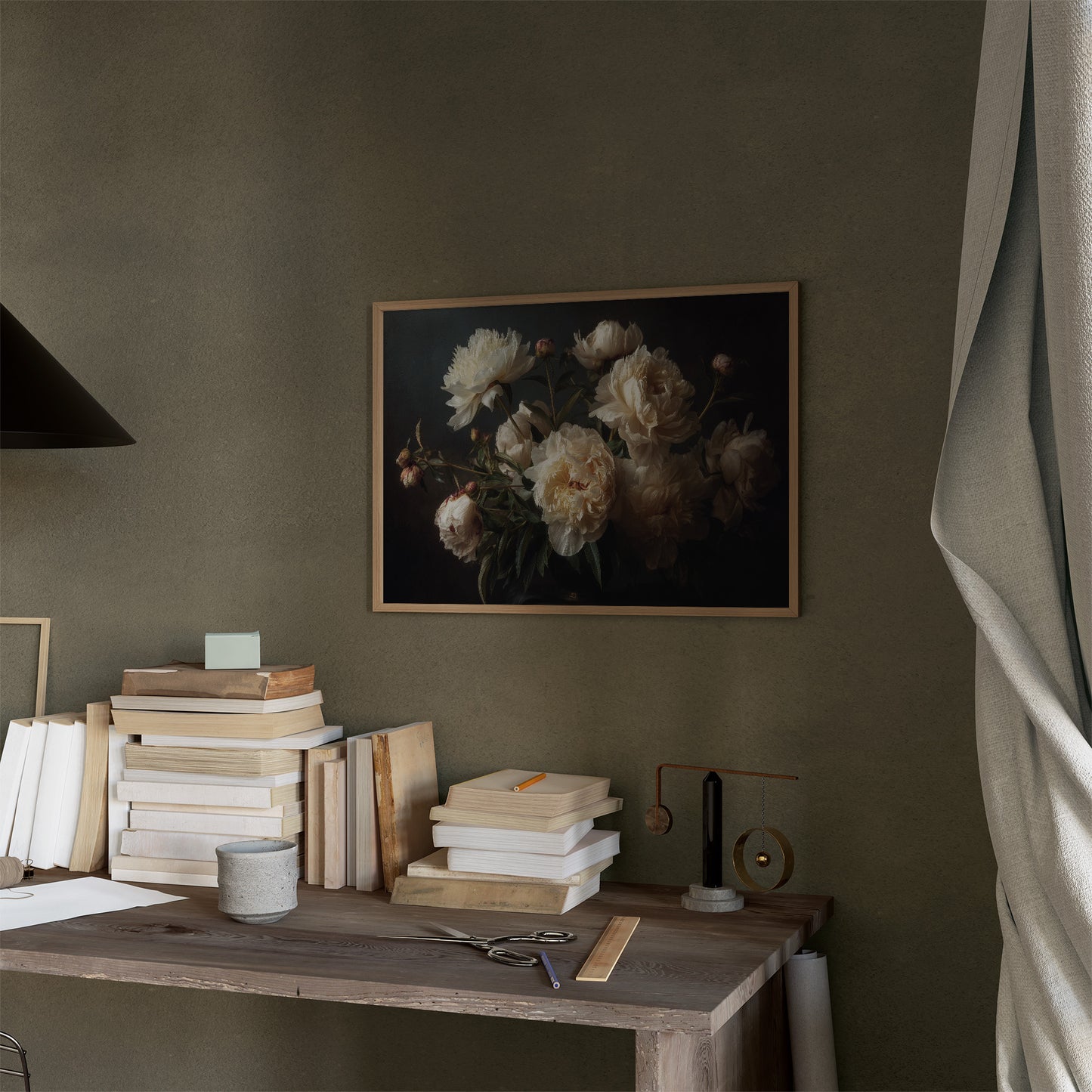 Peonies Among Literary Treasures