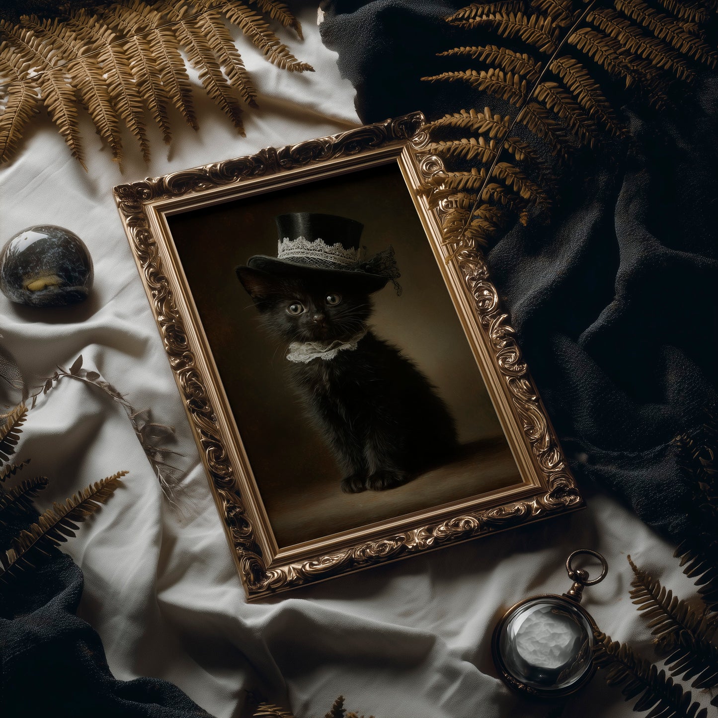 Victorian Feline In Top Hat