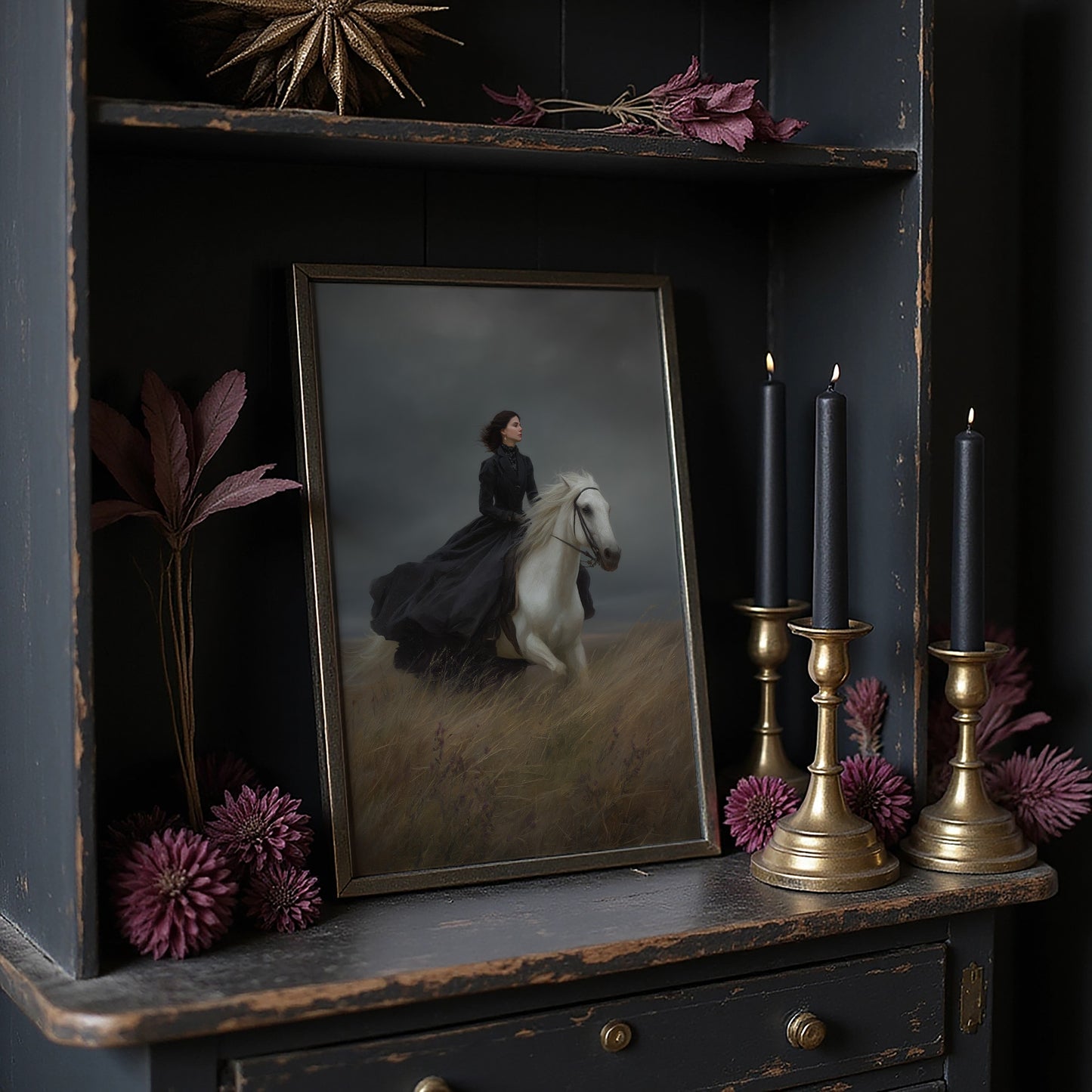 Across Windswept Fields She Rides