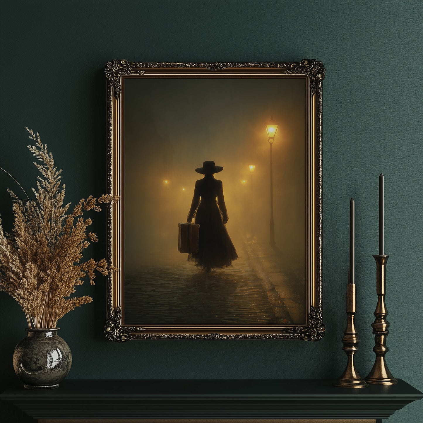 Mist Traveler Under Golden Lamps