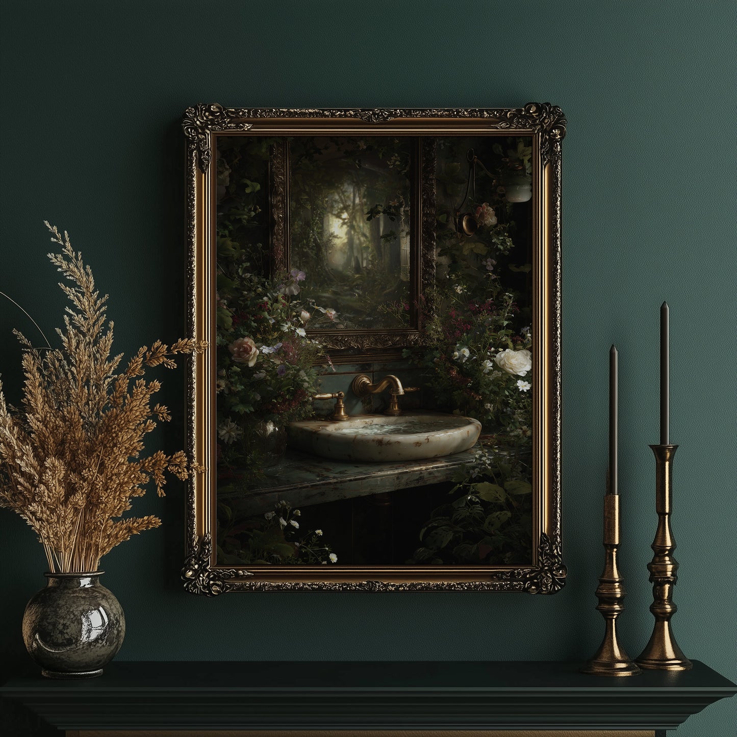 Secret Garden Behind Marble Sink