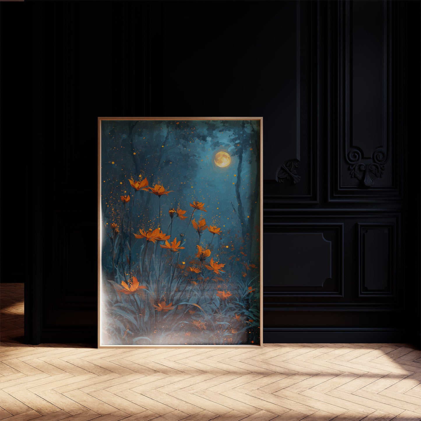 Copper Blooms Under Midnight Sky