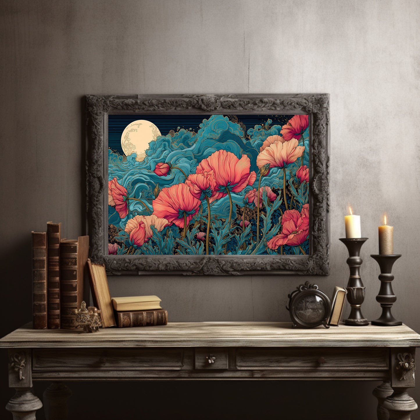 Coral Blooms Under Midnight Tide