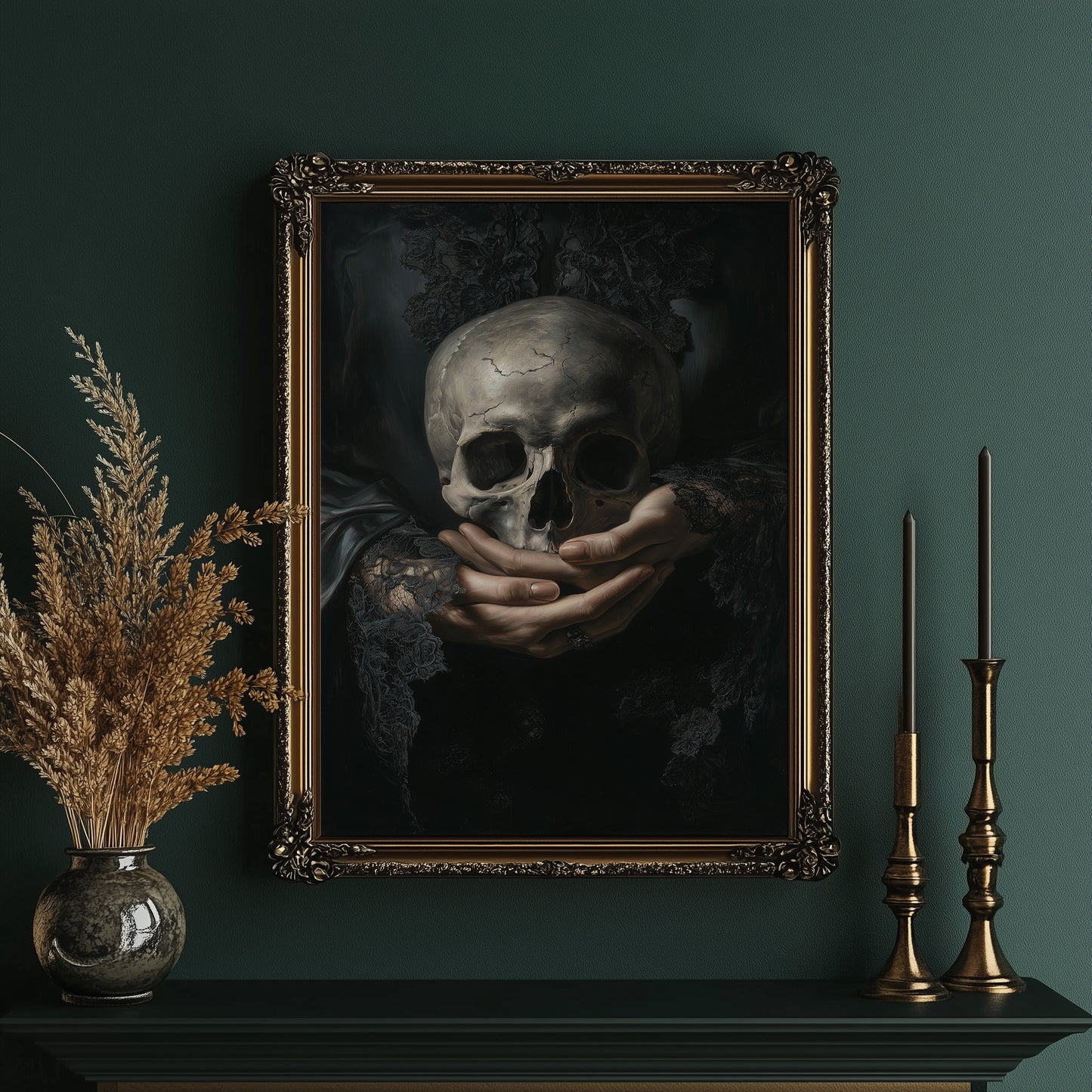 Mortality Cradled In Lace Hands