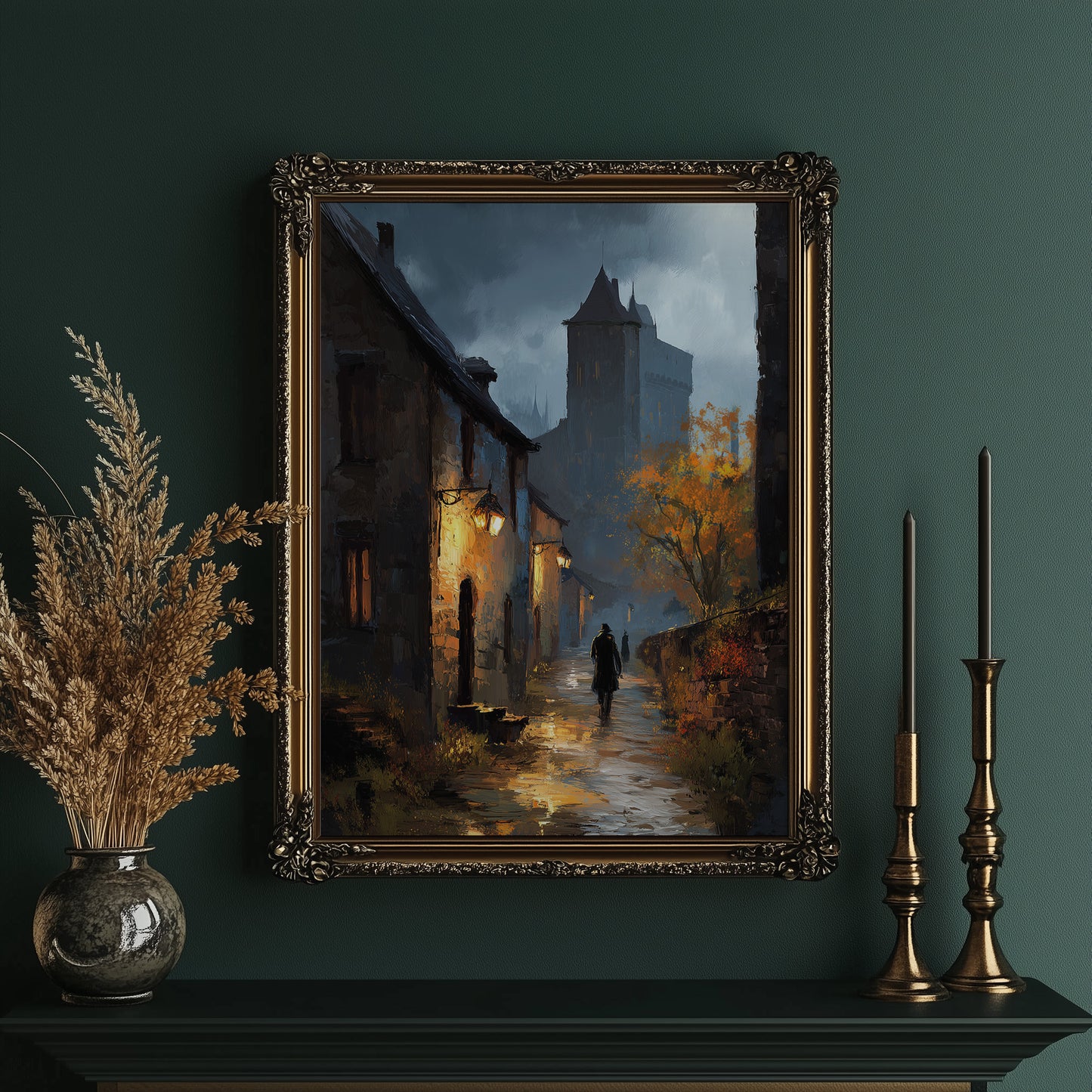 Autumn Glow Against Medieval Dusk