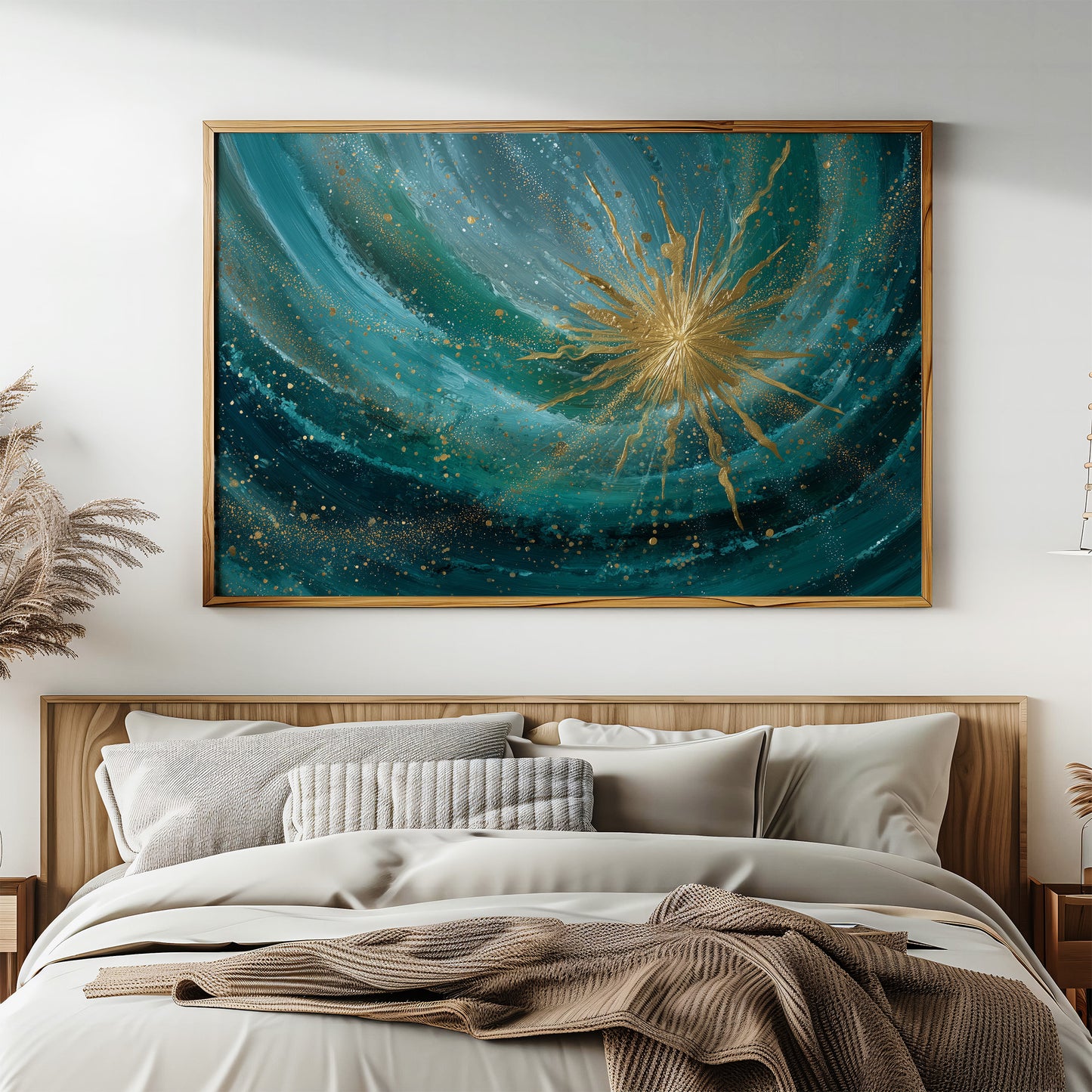 Teal Cosmos Births Golden Star