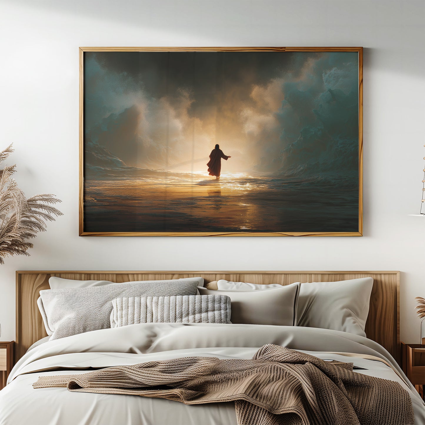 Solitary Figure Faces Rising Tide