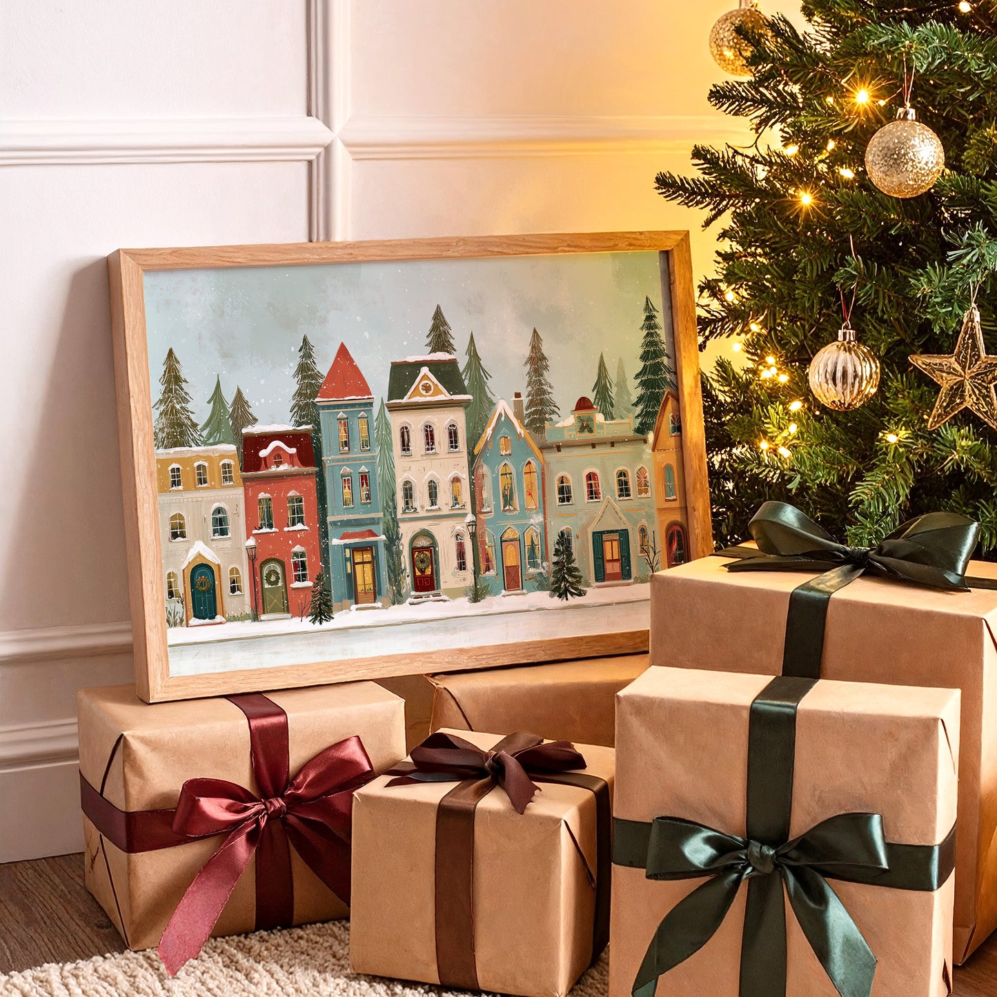 Whimsical Village Embraces Winter's Charm