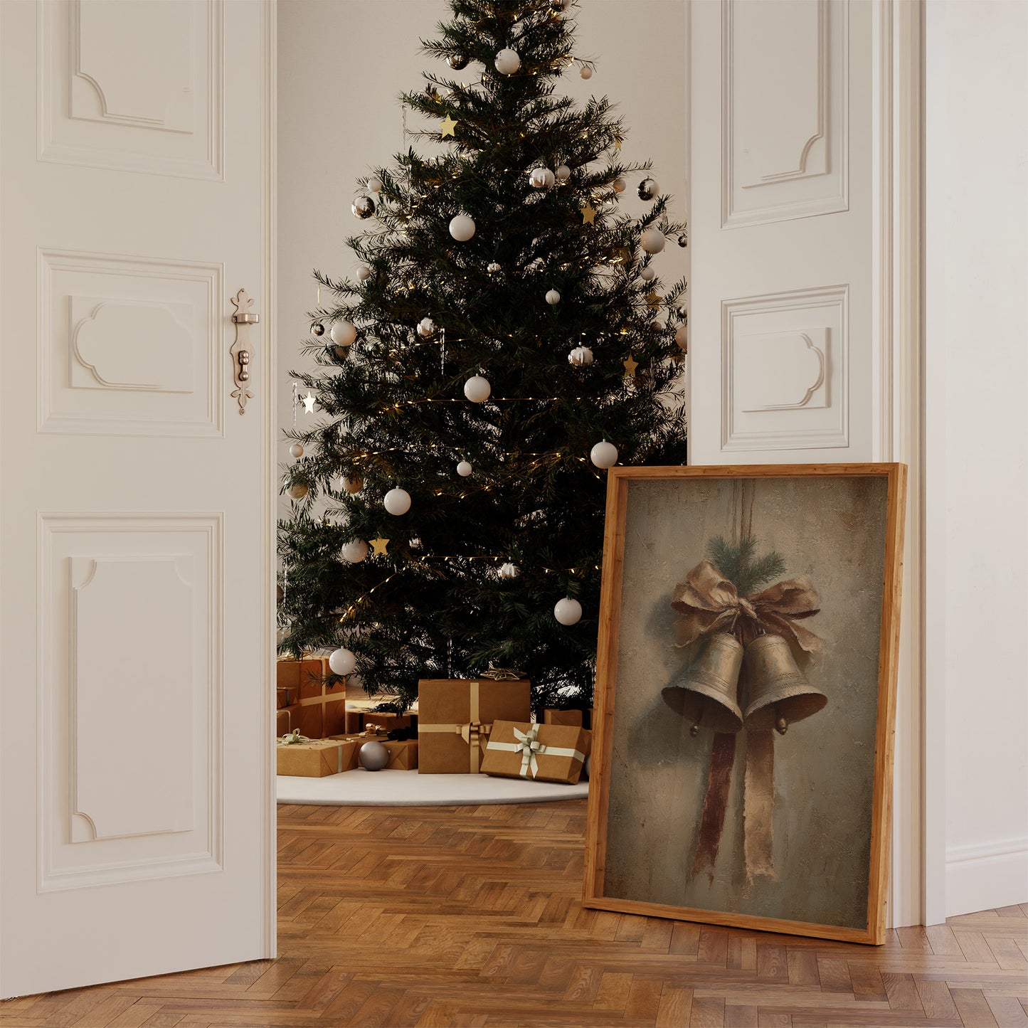 Yuletide Harmony: Silver Bells and Pine