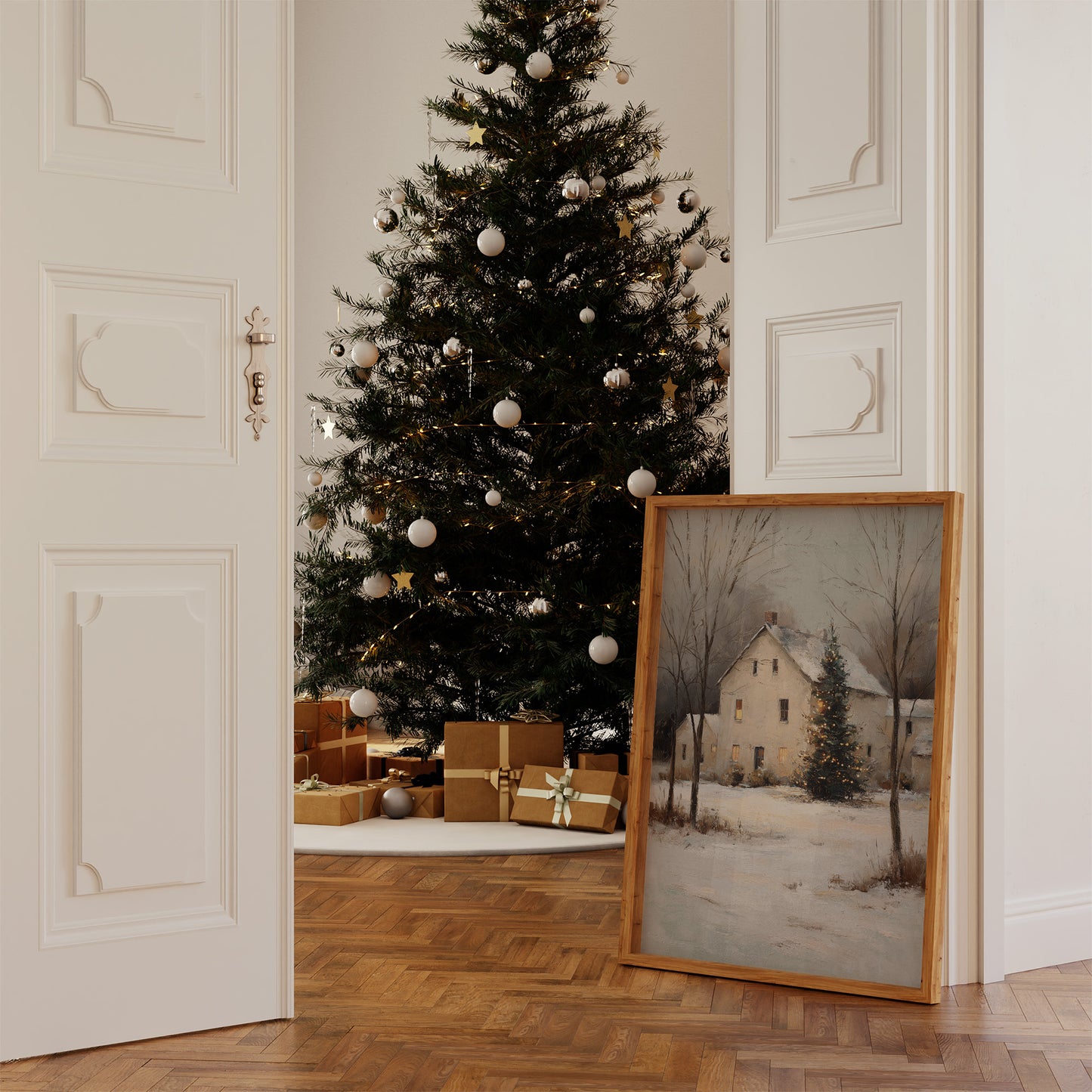 Winter's Embrace: Farmhouse Serenity