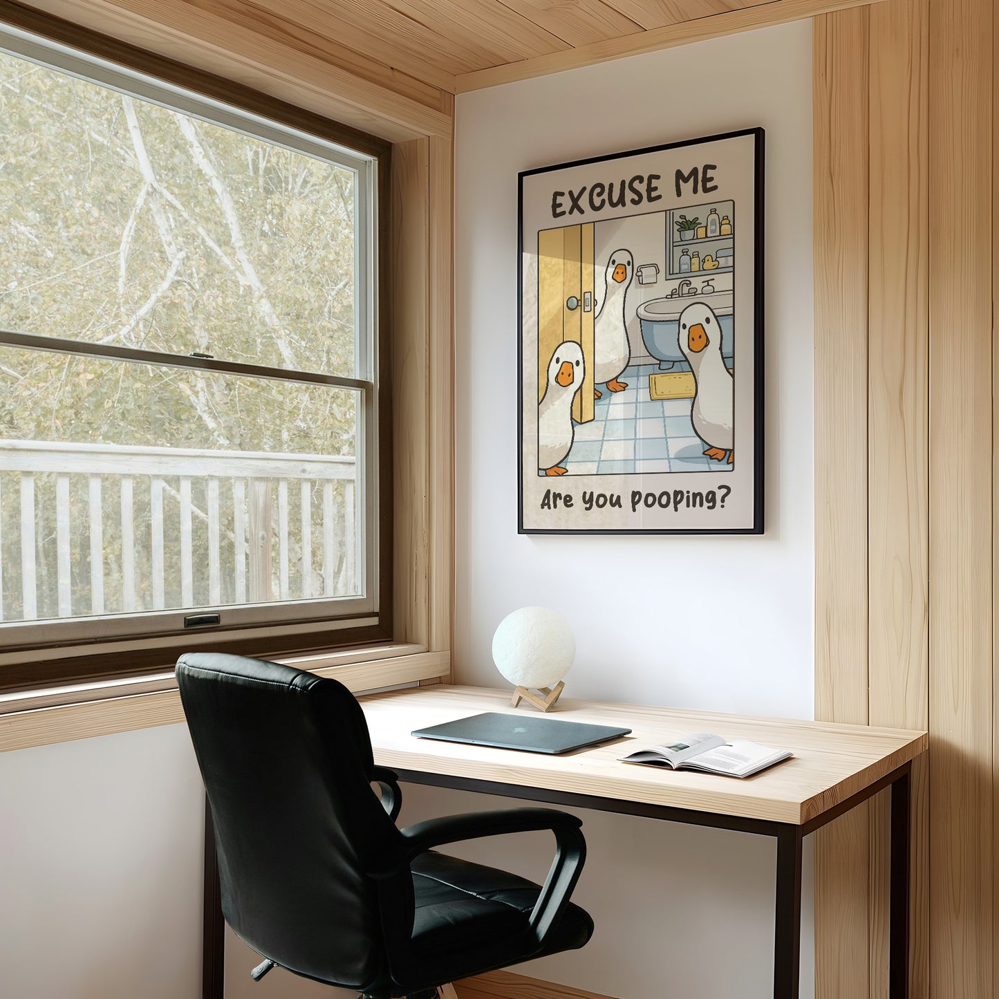 Bathroom Invasion: A Fowl Interruption