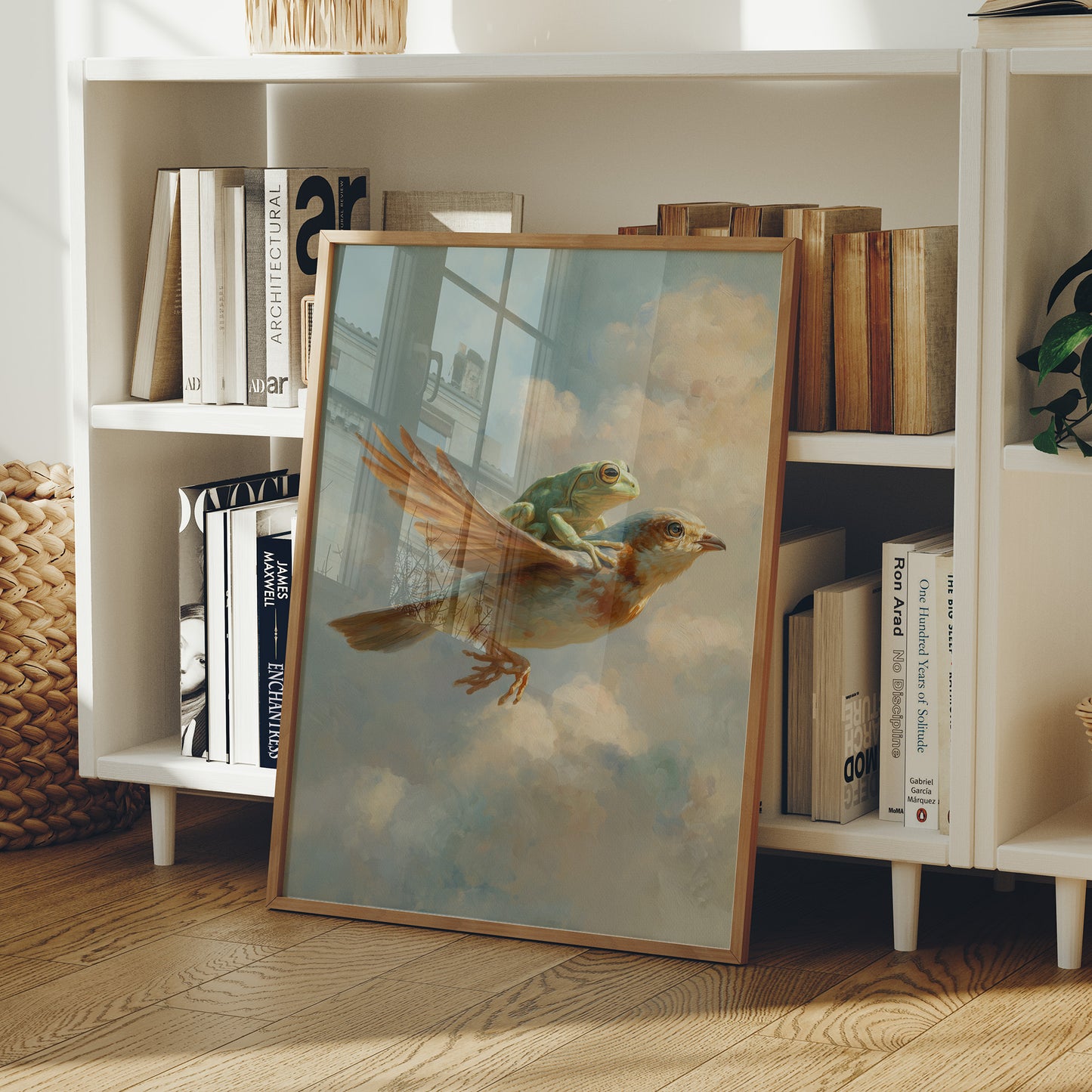 Unlikely Companions Soar Through Cloudy Skies
