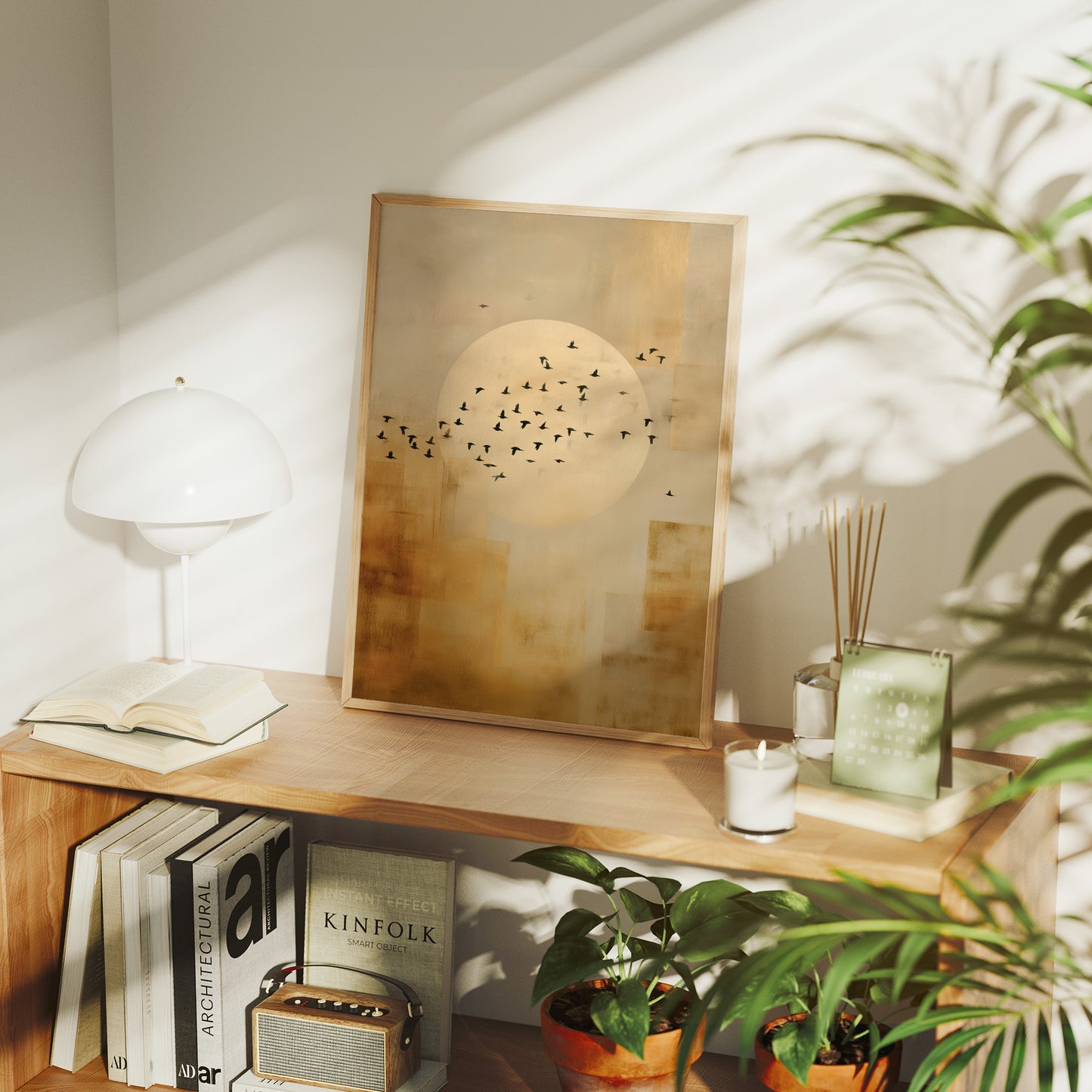 Birds Dance Against Golden Skies