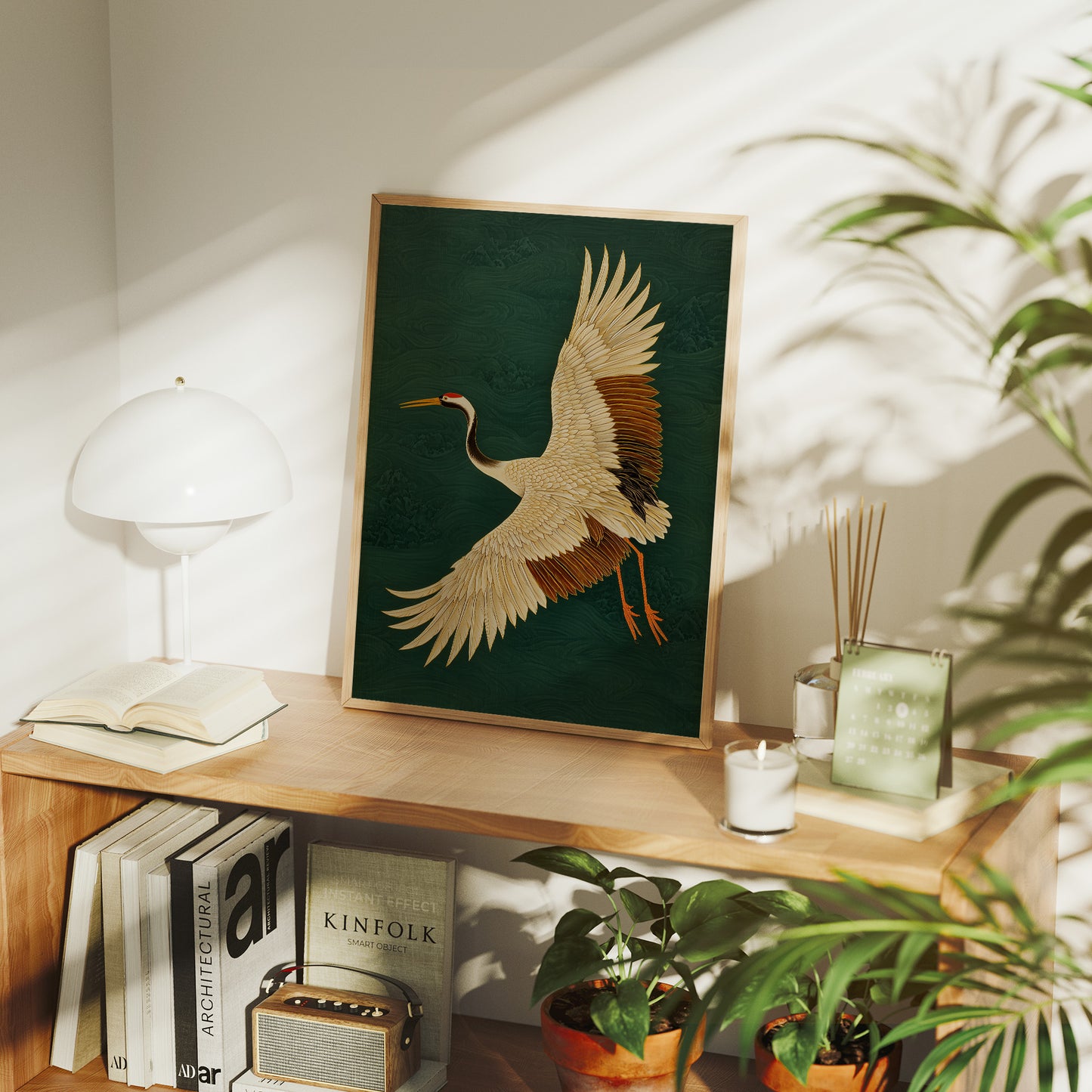 Noble Wings Against Emerald Depths