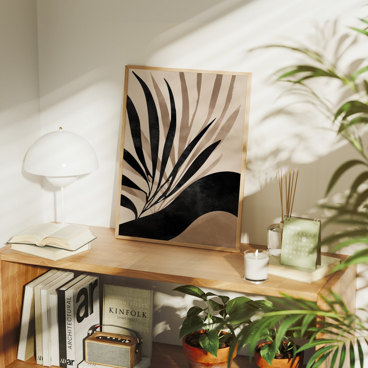 Palm Leaves Draw Modern Lines