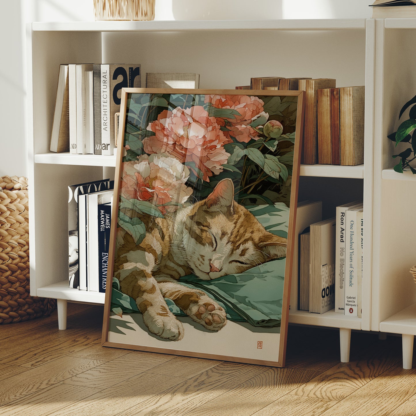 Afternoon Naps Between Coral Peonies