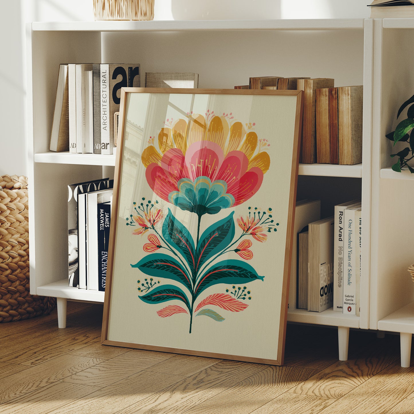 Folk Blossoms Dance In Turquoise Light