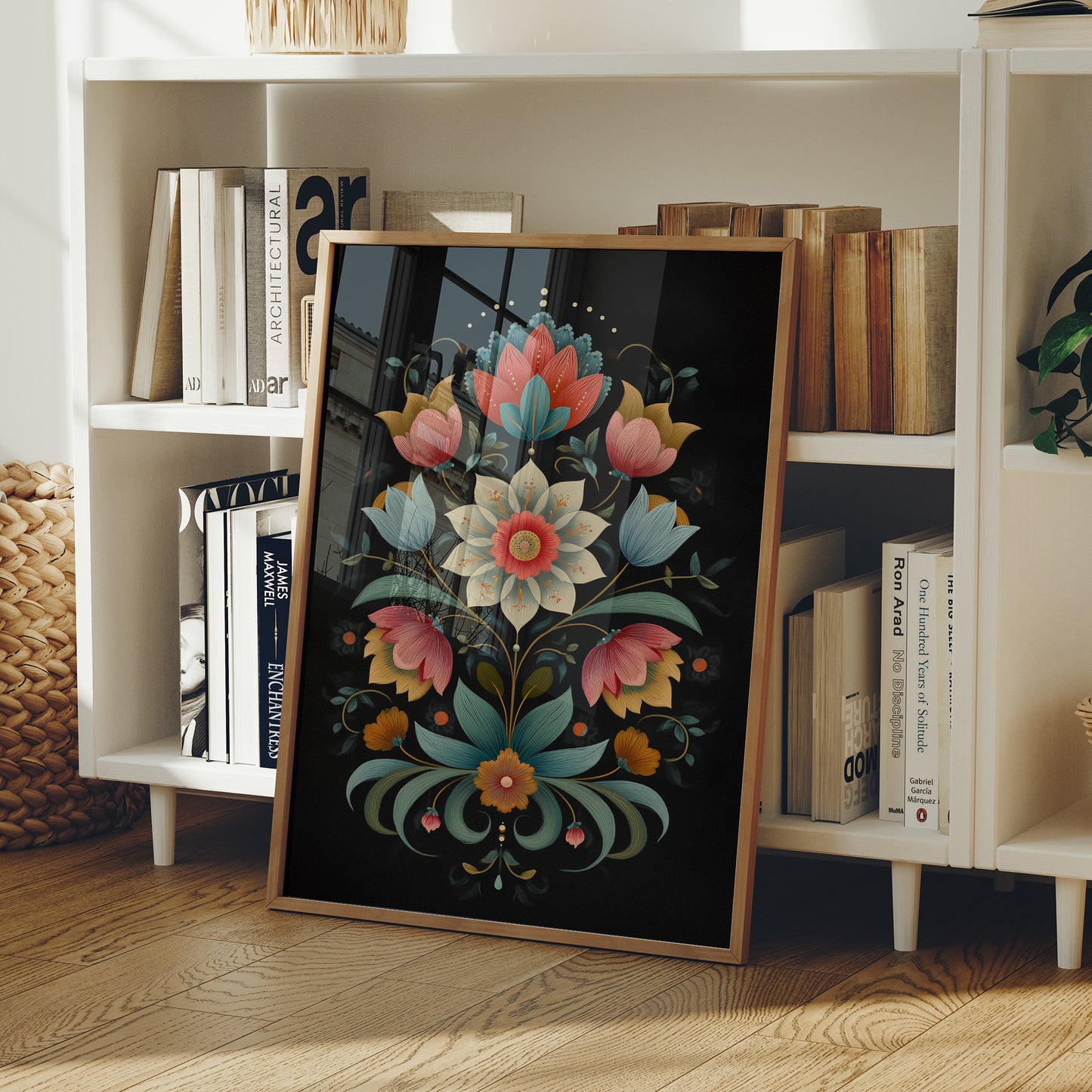 Midnight Garden Blooms In Coral