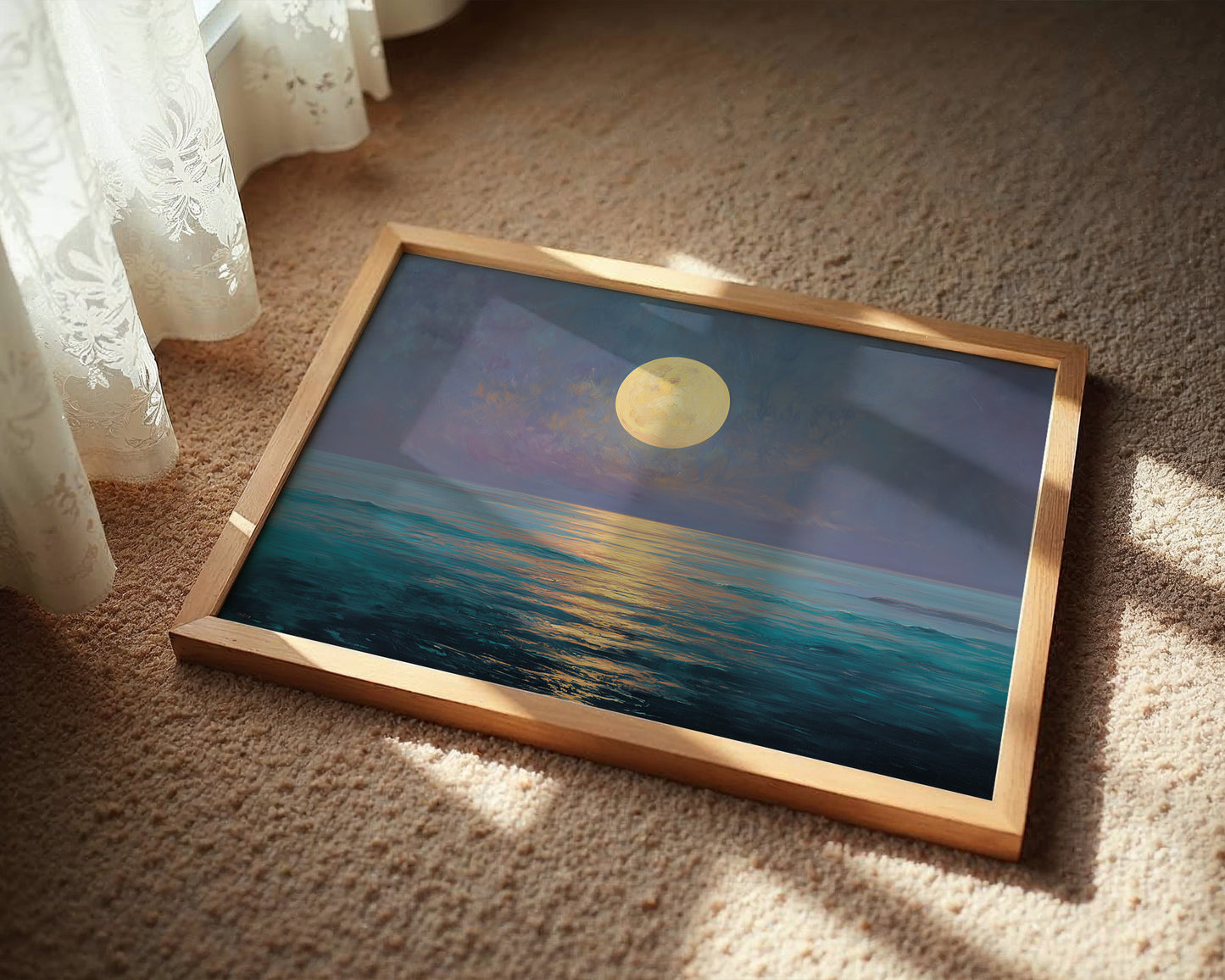 Full Moon Paints Ocean Gold