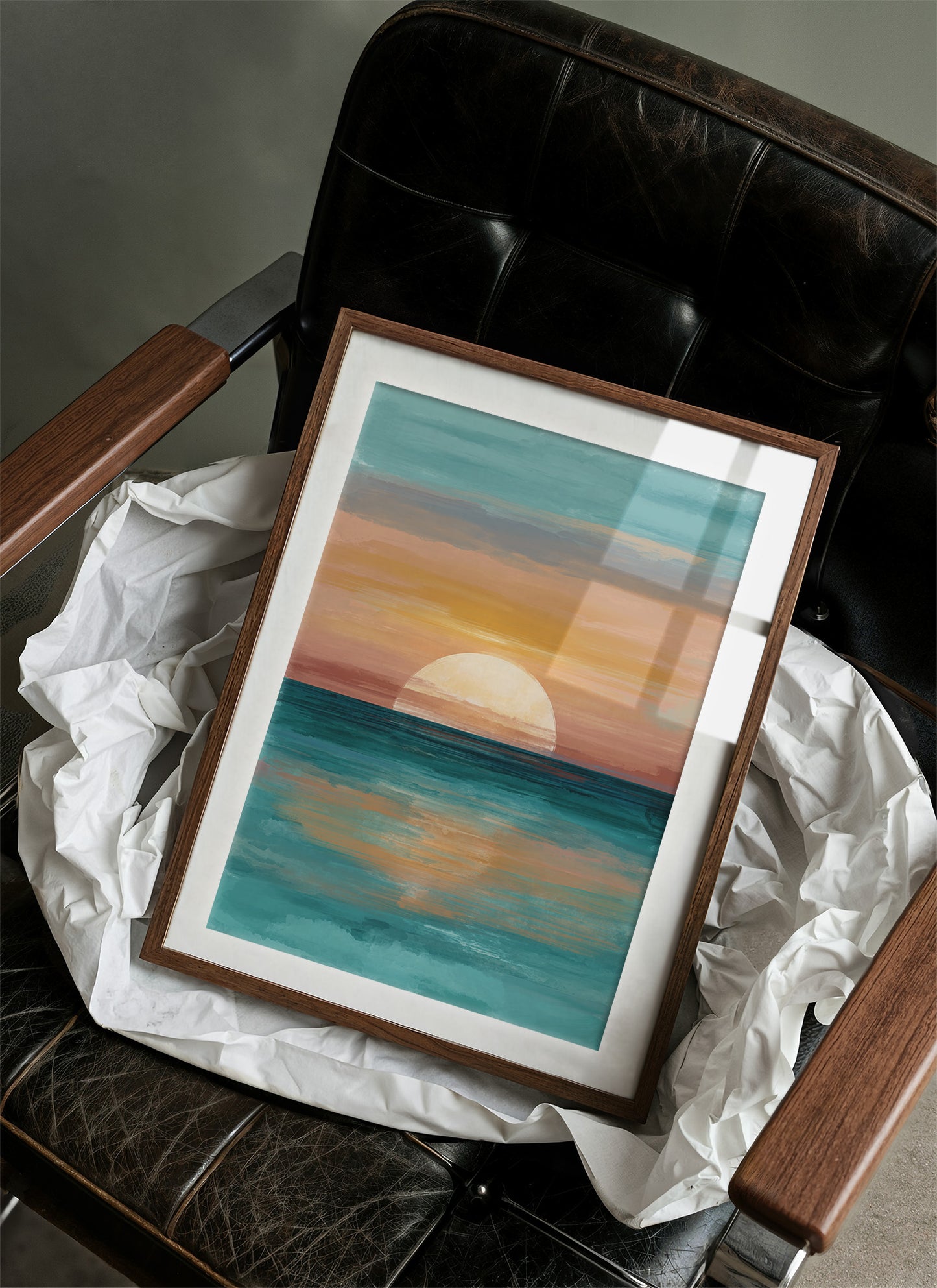 Golden Sphere Meets Teal Waters