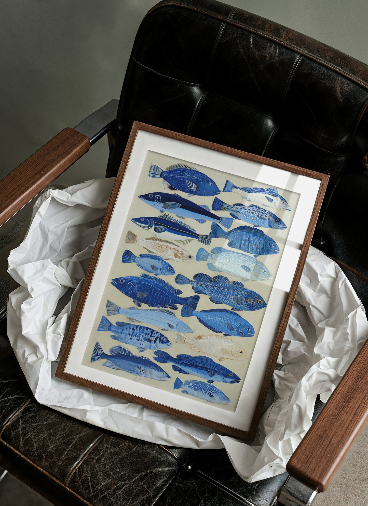 Indigo Currents Swim Against Canvas Tide