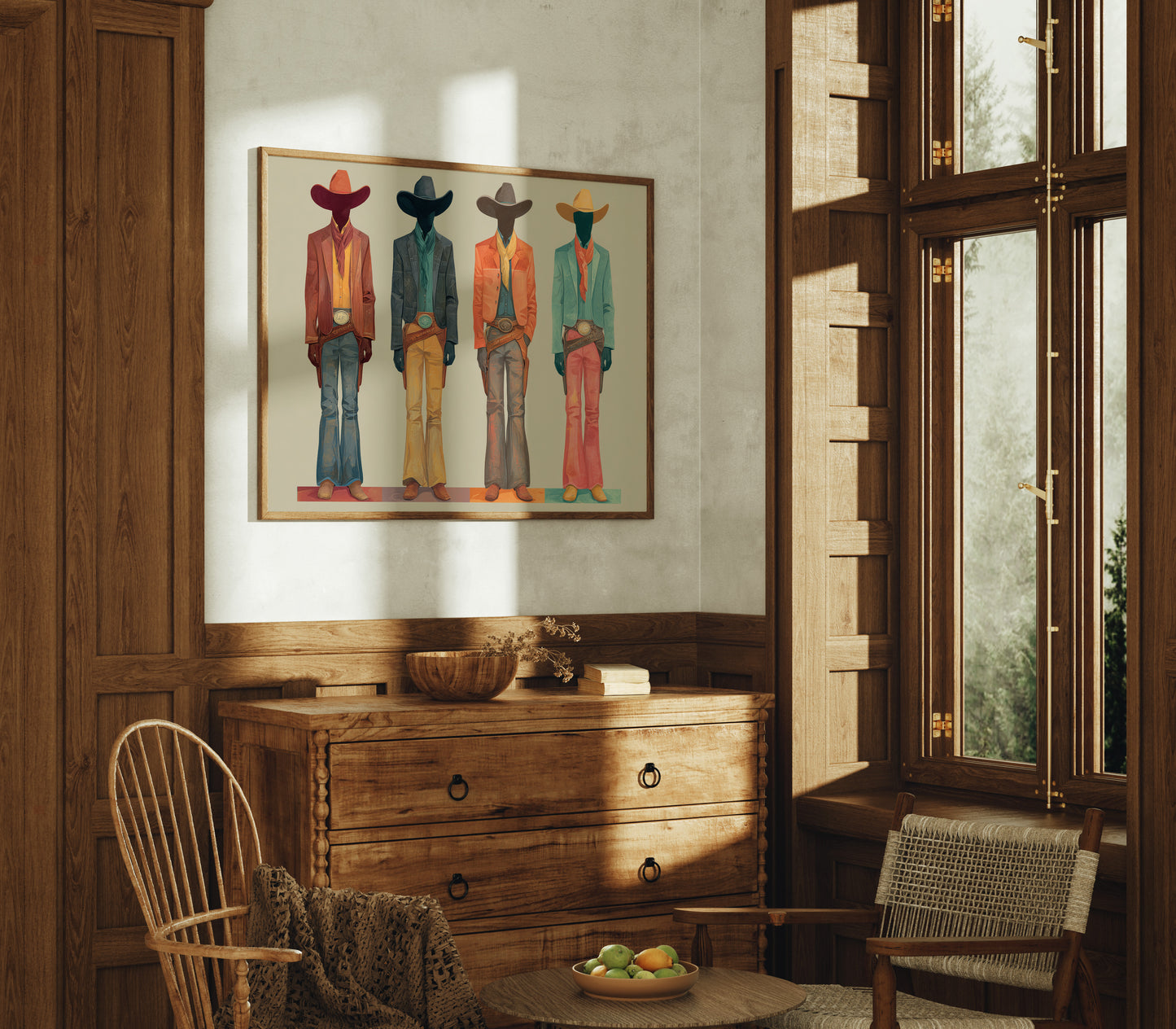 Western Quartet: Faceless Cowboys in Color