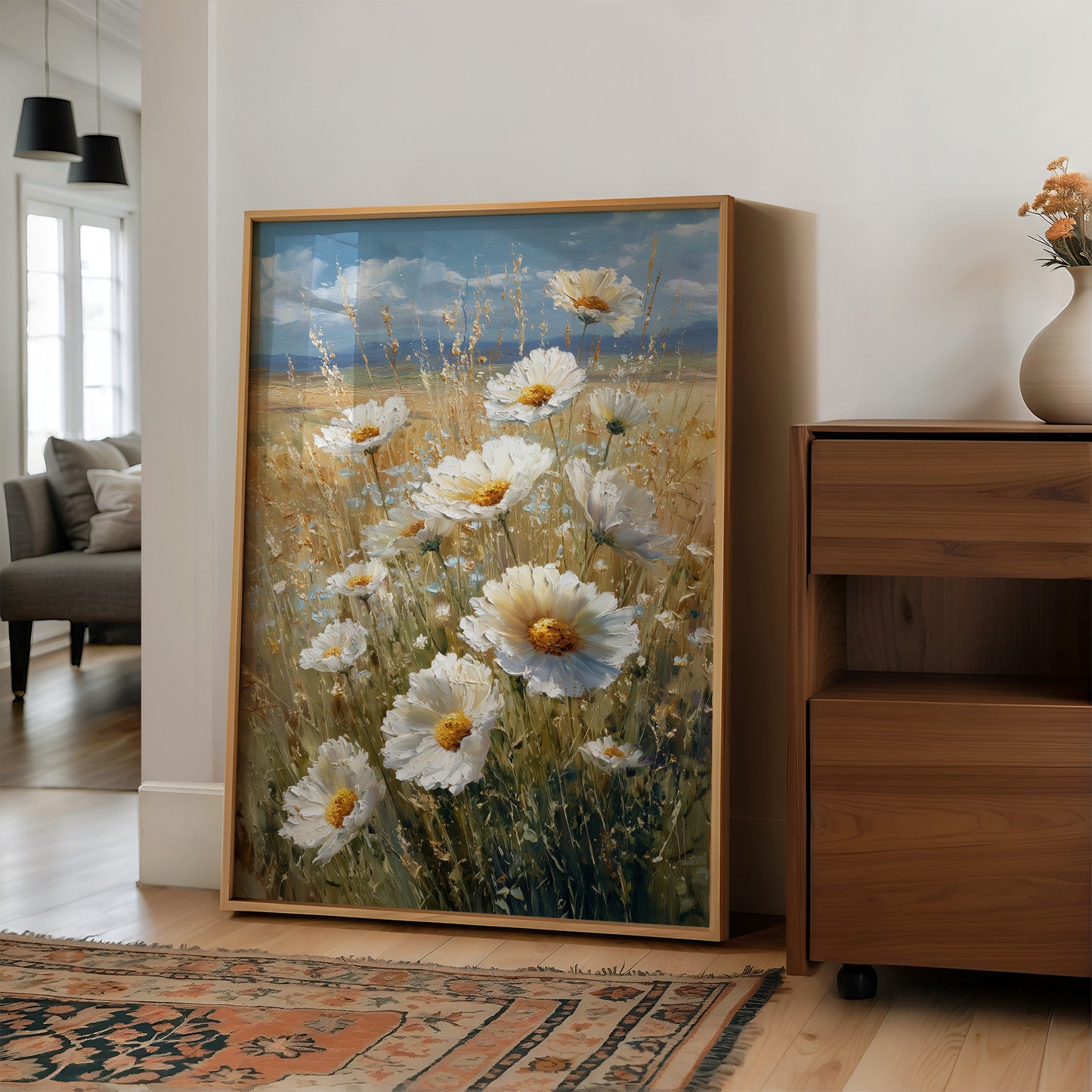 Sunlit Daisies Dance in Golden Fields