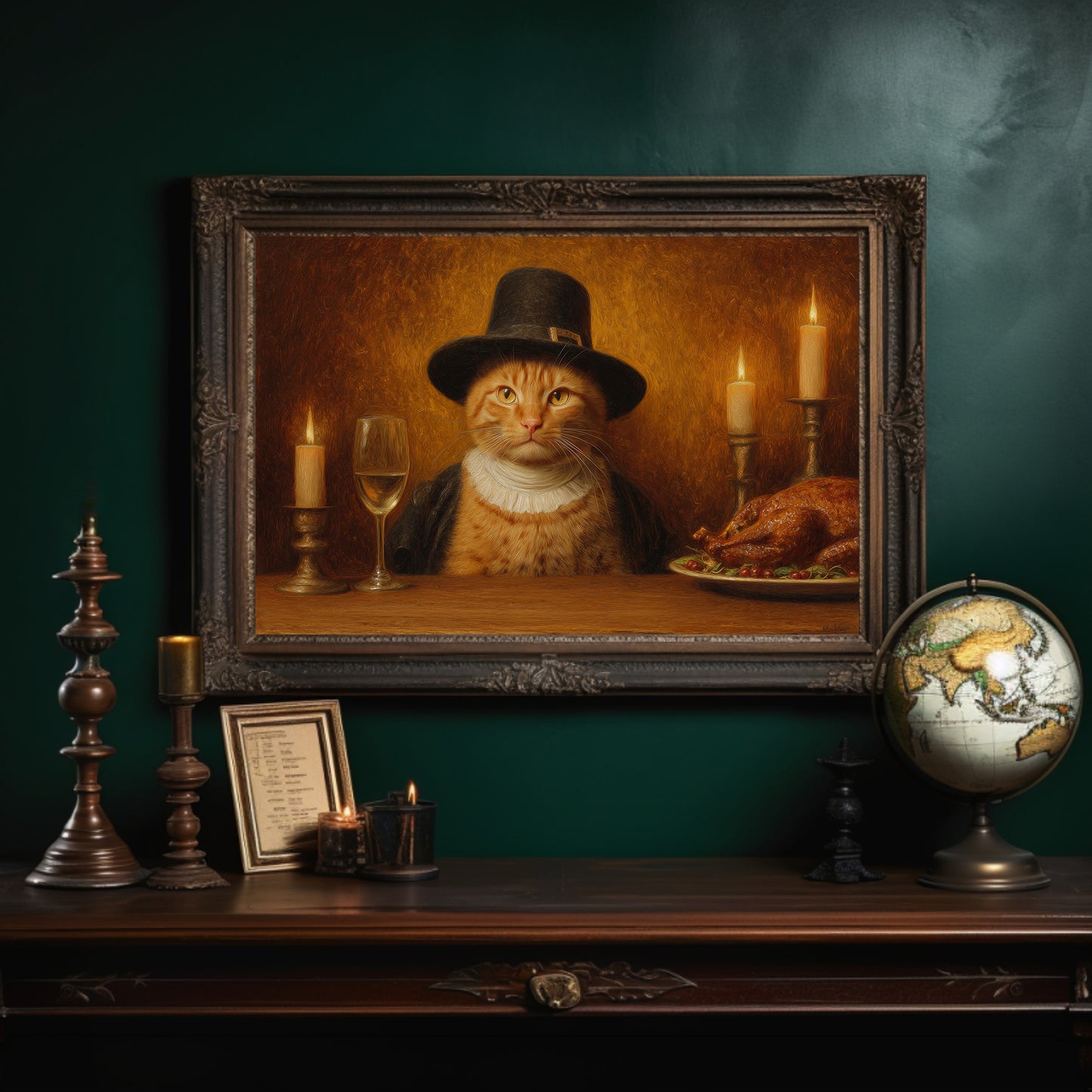 Distinguished Feline's Thanksgiving Feast