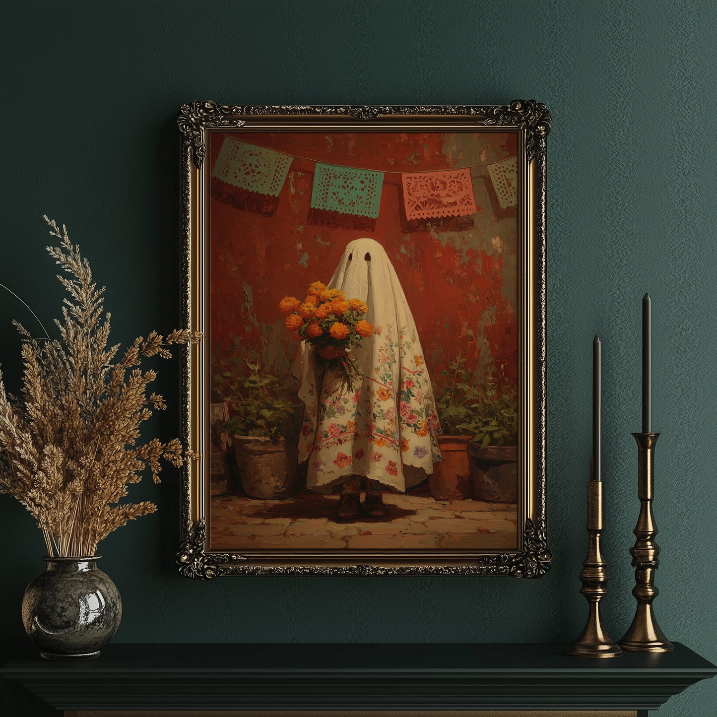 Marigold Offerings Under Papel Picado