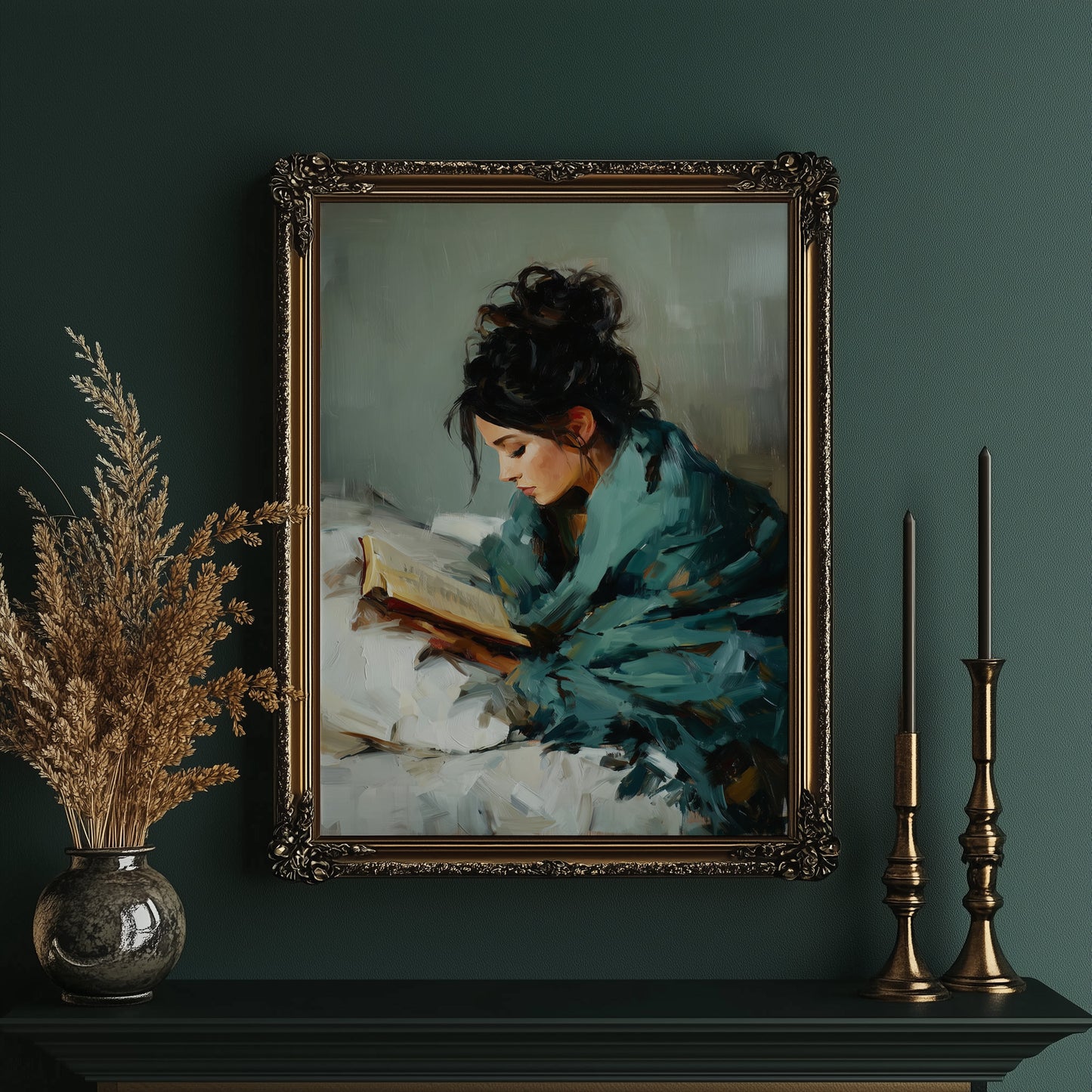 Quiet Moments in Teal and Ivory