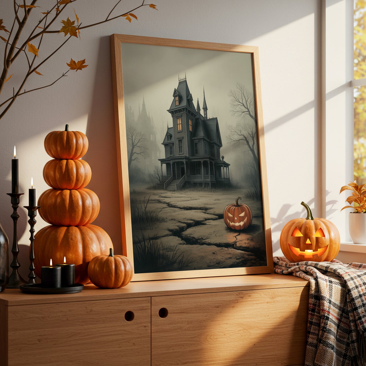 Lantern Watches Over Haunted Path