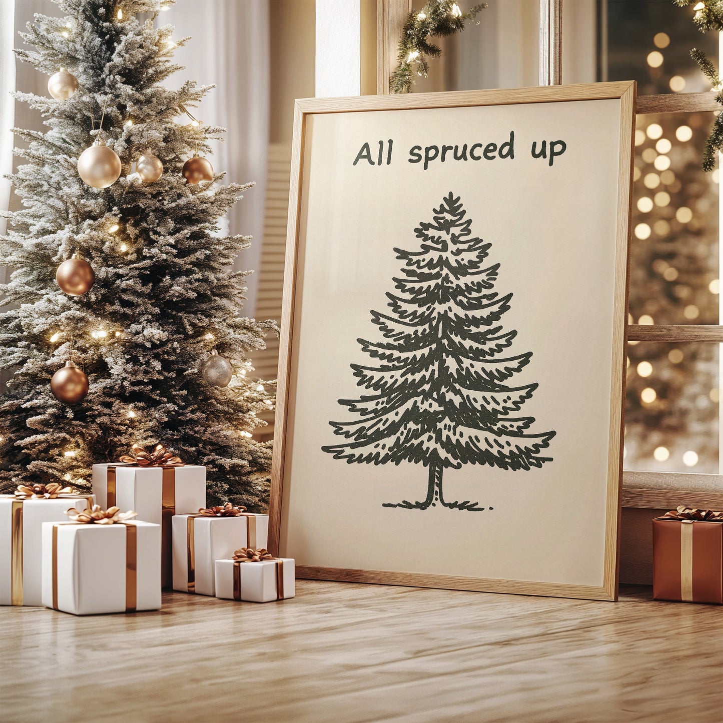 Simple Evergreen In December Light