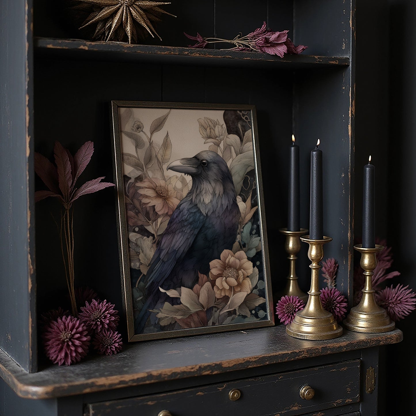 Raven Among Faded Blooms