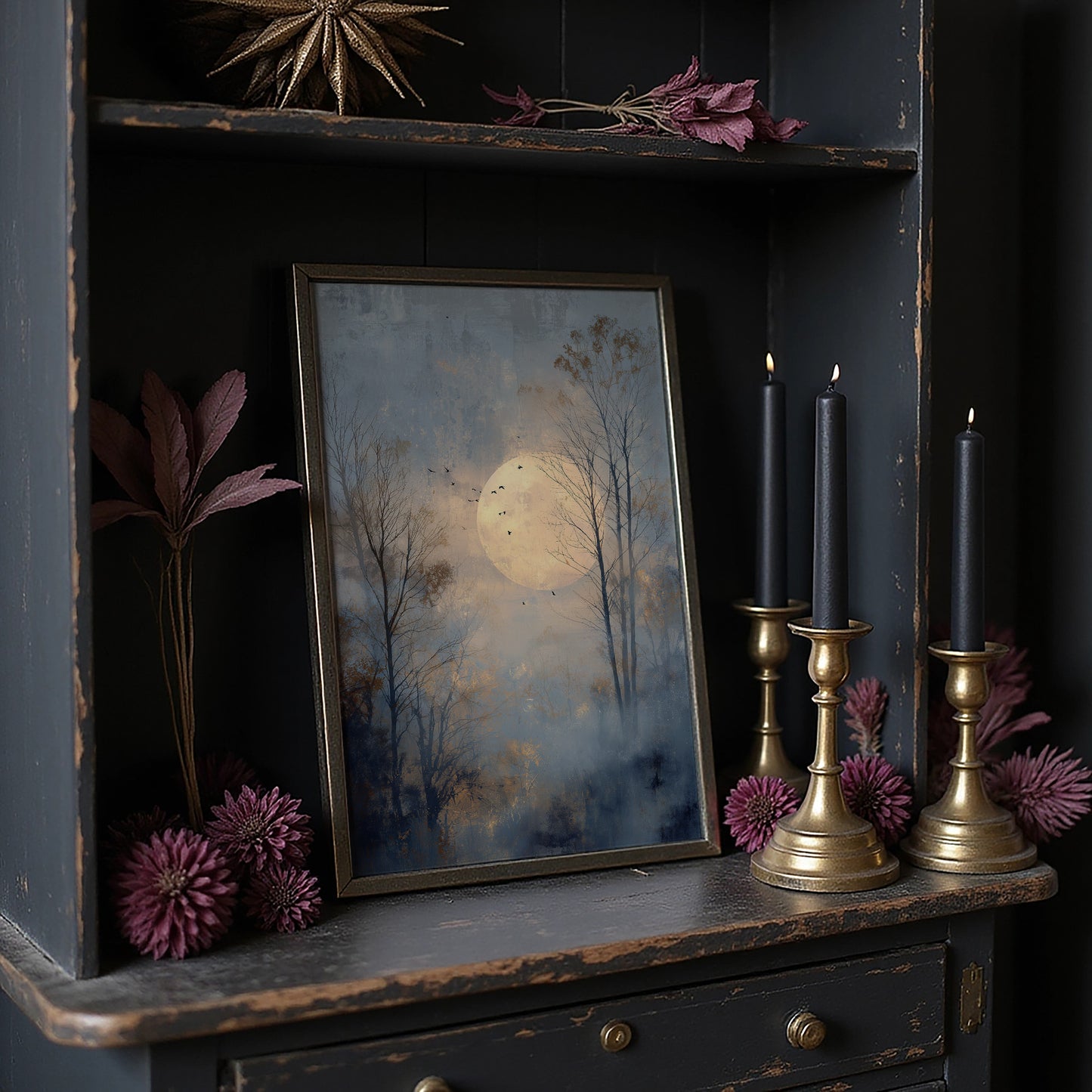 Birds Circle The Winter Moon