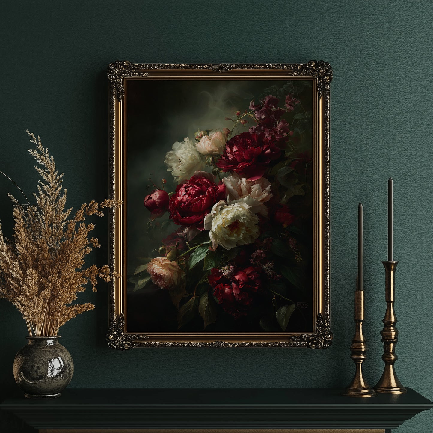 Velvet Blooms Against Midnight Walls