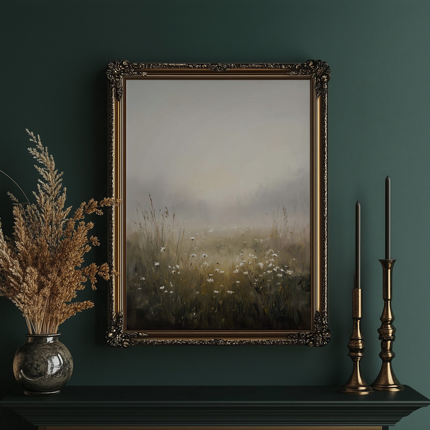 Daisies Linger In Morning Fog