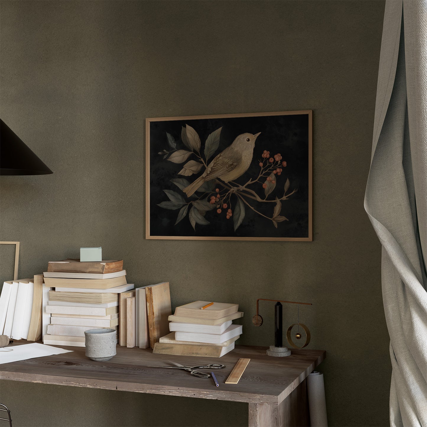 Songbird Among Autumn Berries