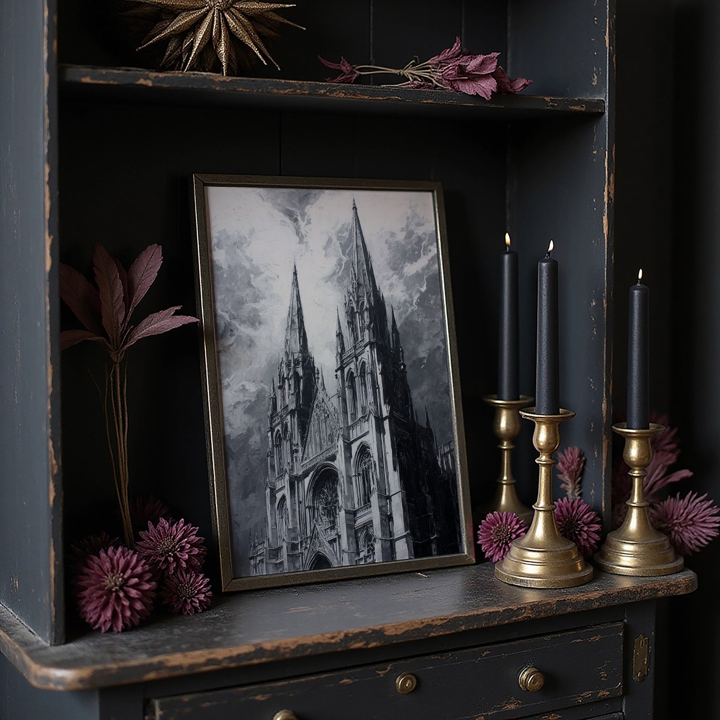 Ancient Spires Reach Stormy Heavens