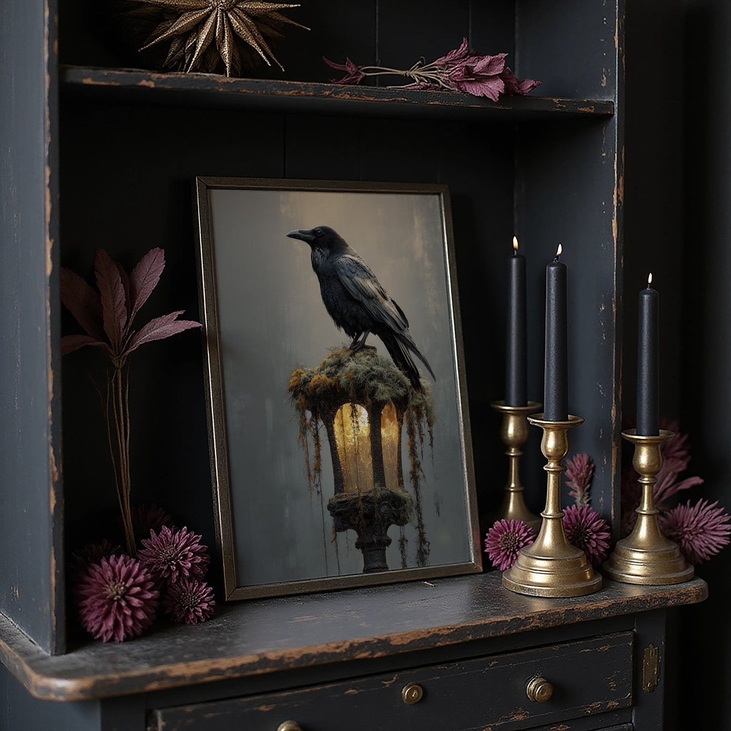 Raven Perches On Ancient Light