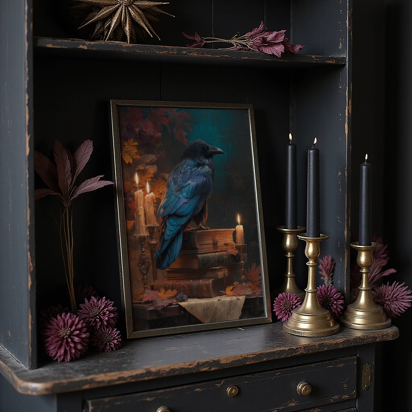 Raven Perches Among Ancient Stories