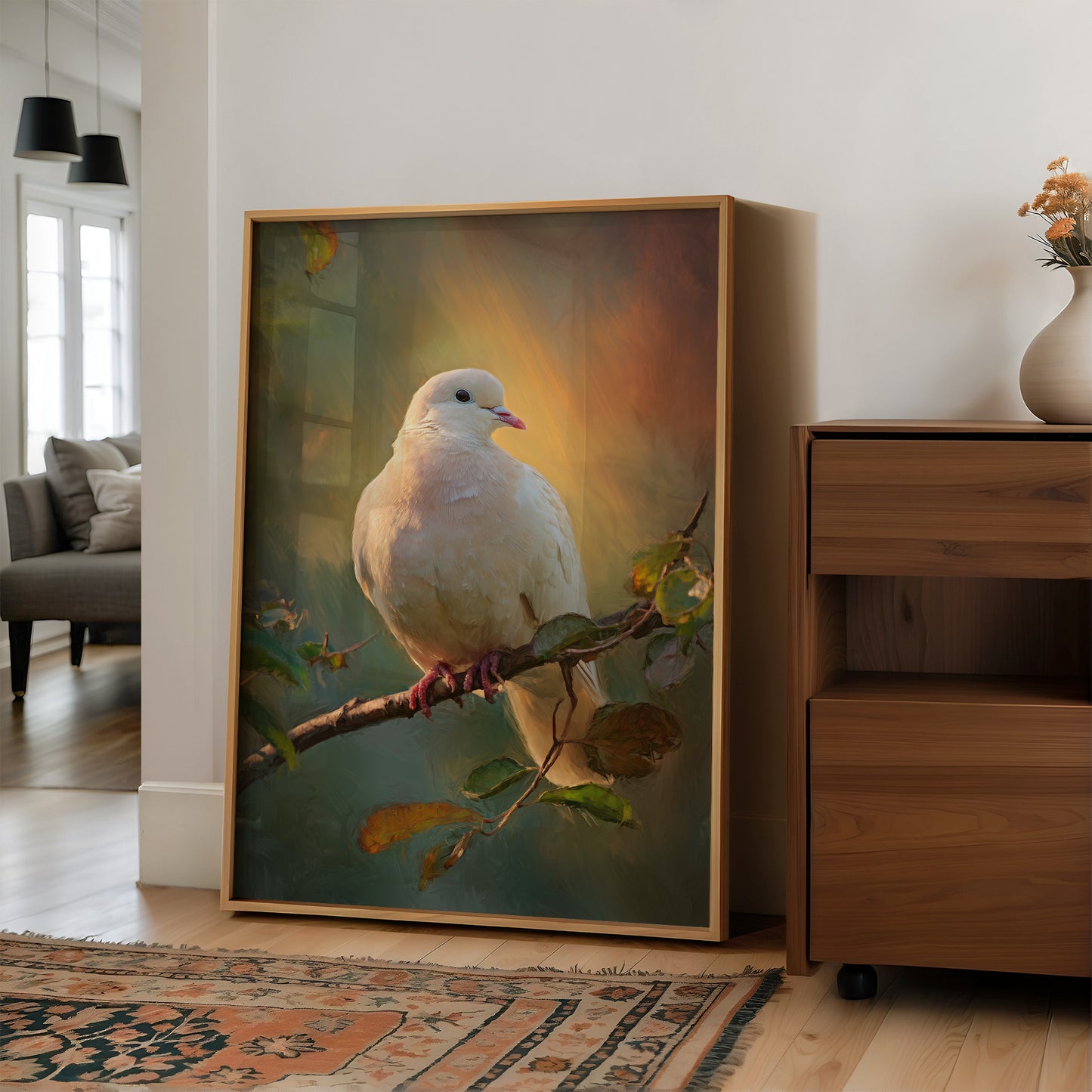 Dove Perches In Golden Hour