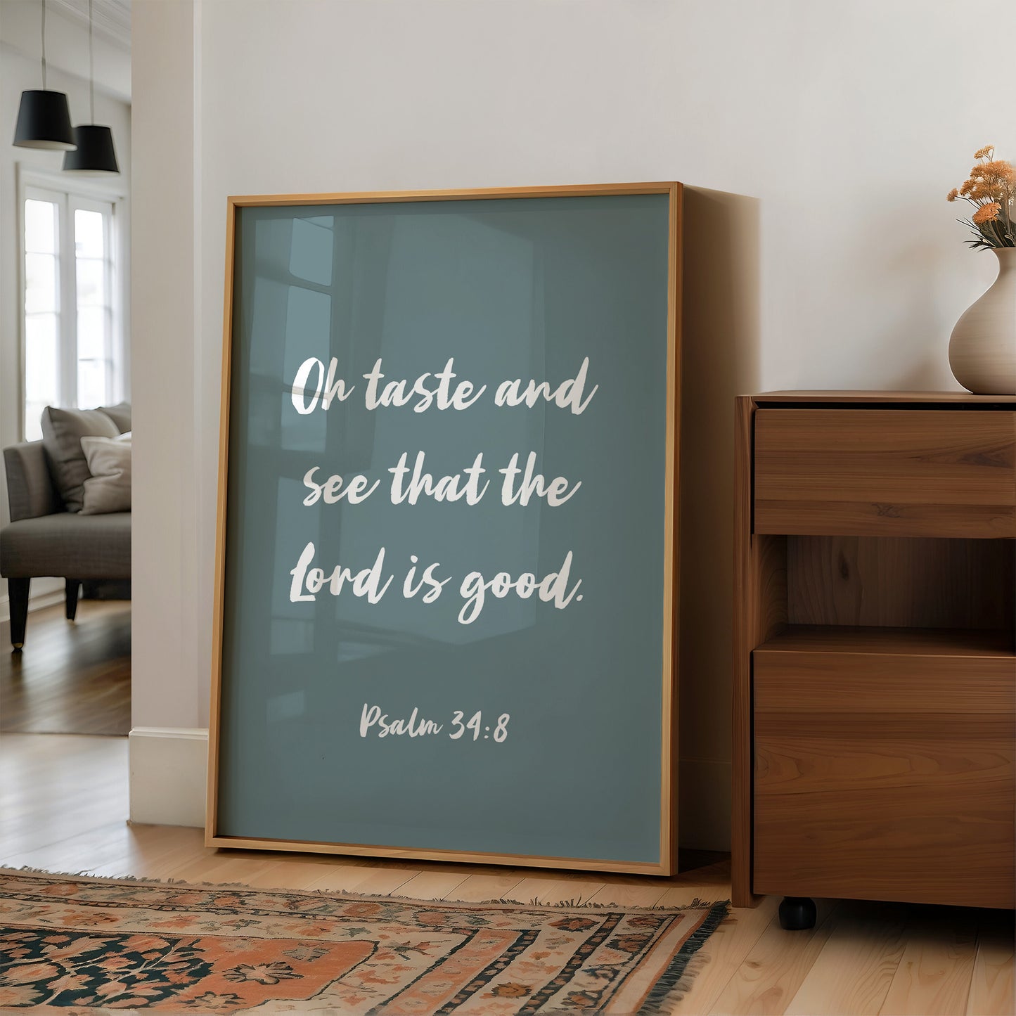 Sacred Words On Sage Canvas