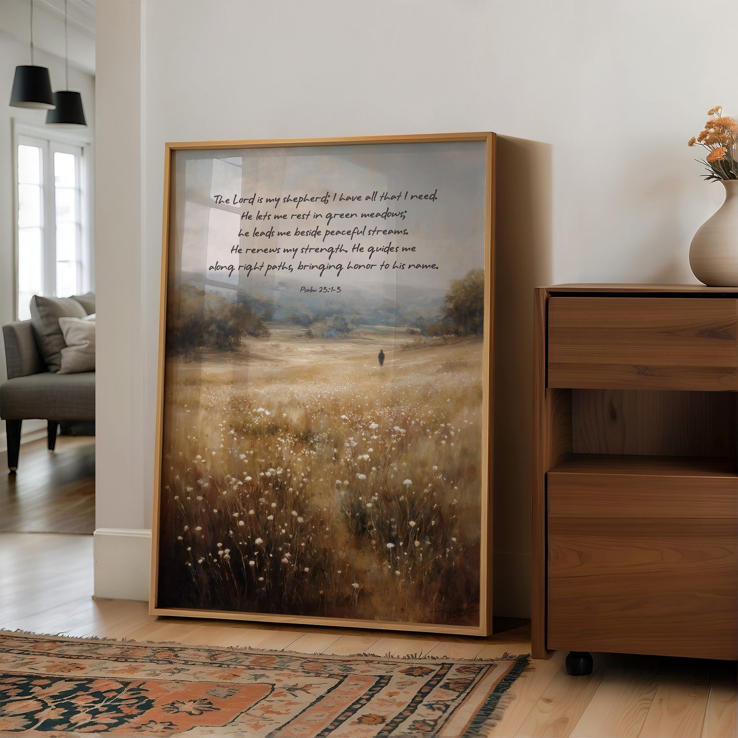 Psalm's Promise On Wooden Table