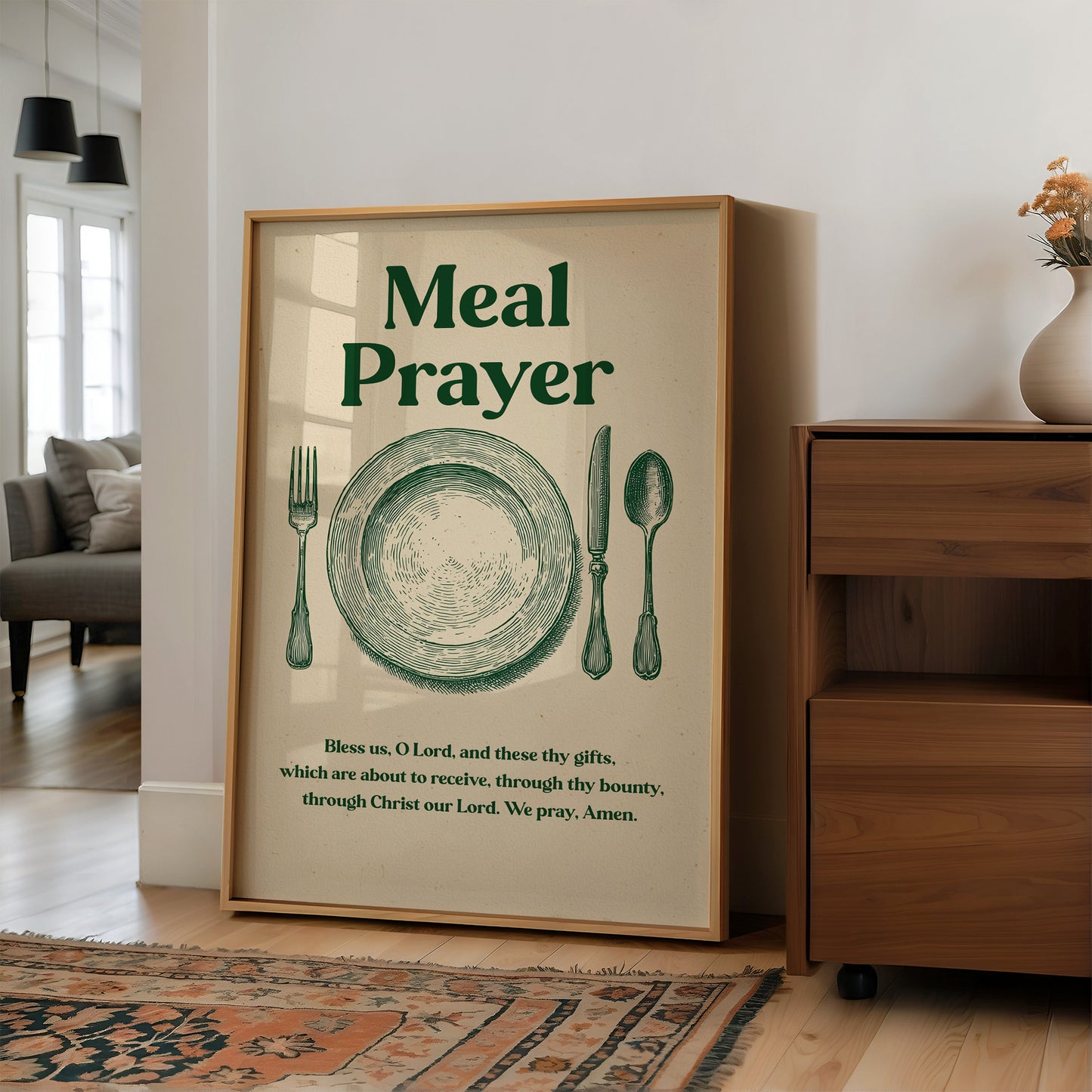 Grace Before Wooden Table Gatherings