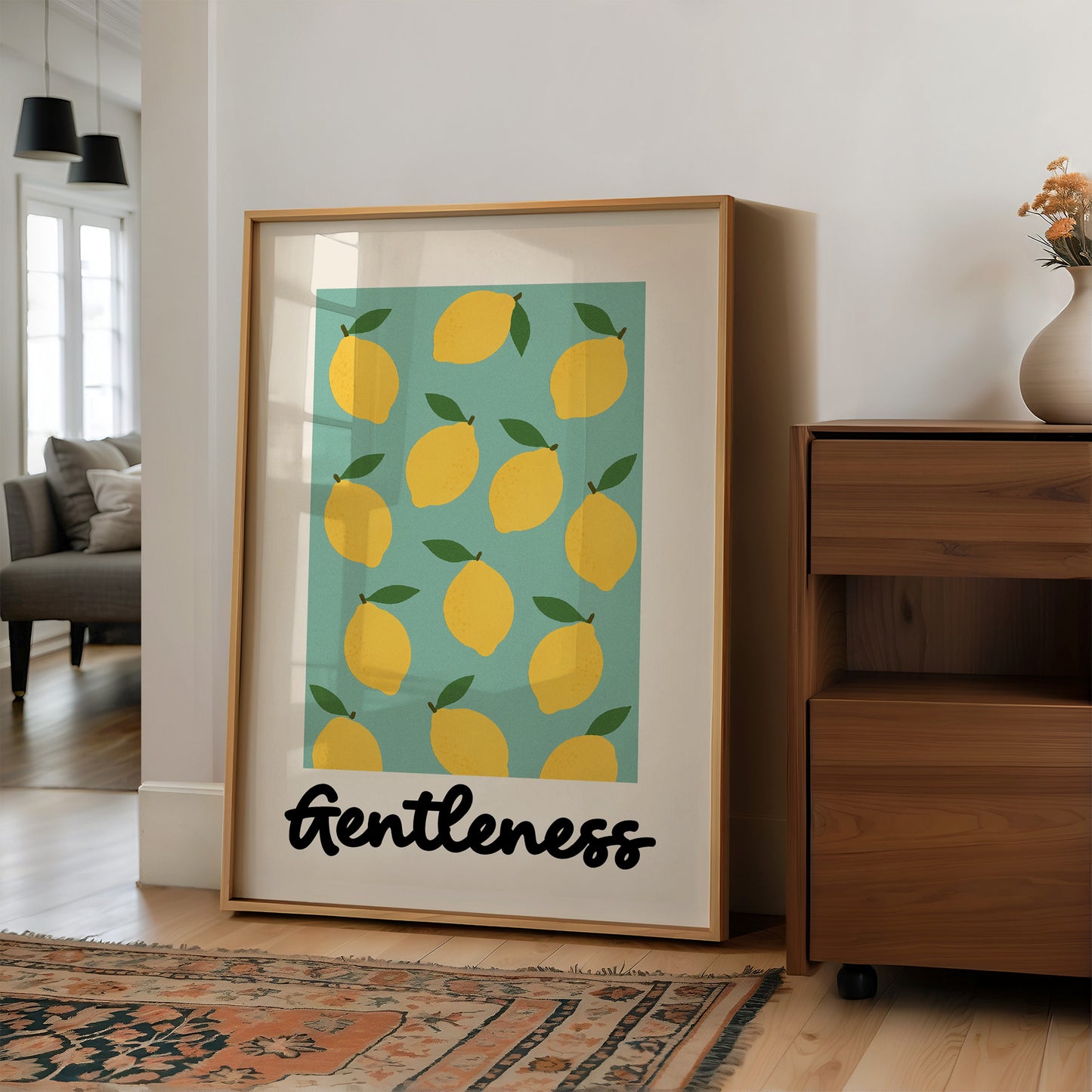 Citrus Symphony On Mint Canvas